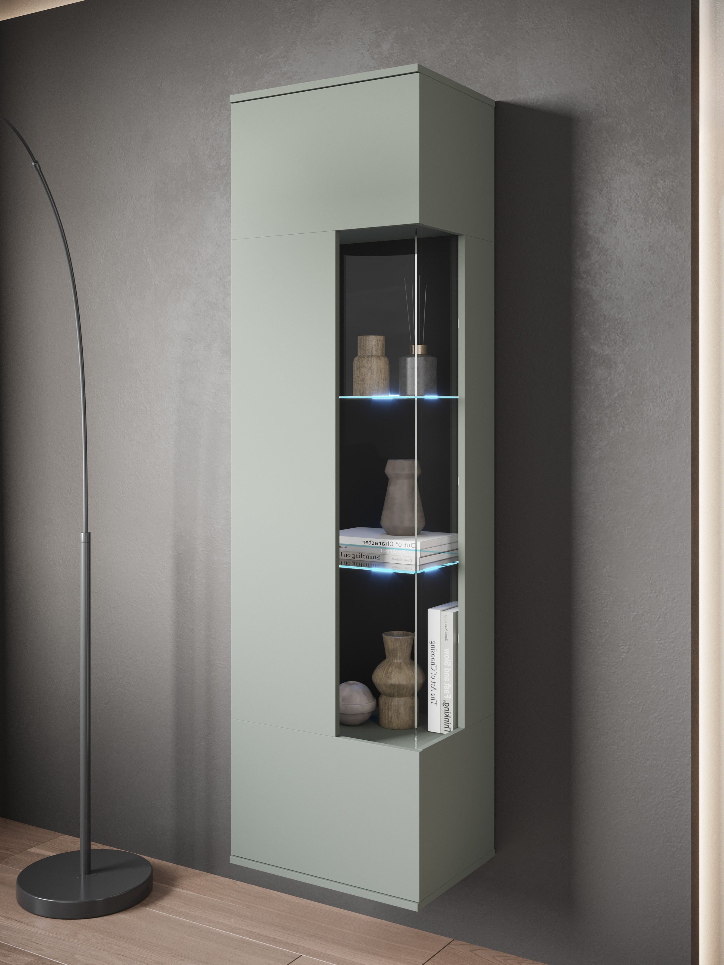 INOSIGN Vitrine »Kenia, stehend und hängend, Türanschlag wechselbar«, (1 St.), Vitrineschrank mit Glastüren 160 cm Höhe