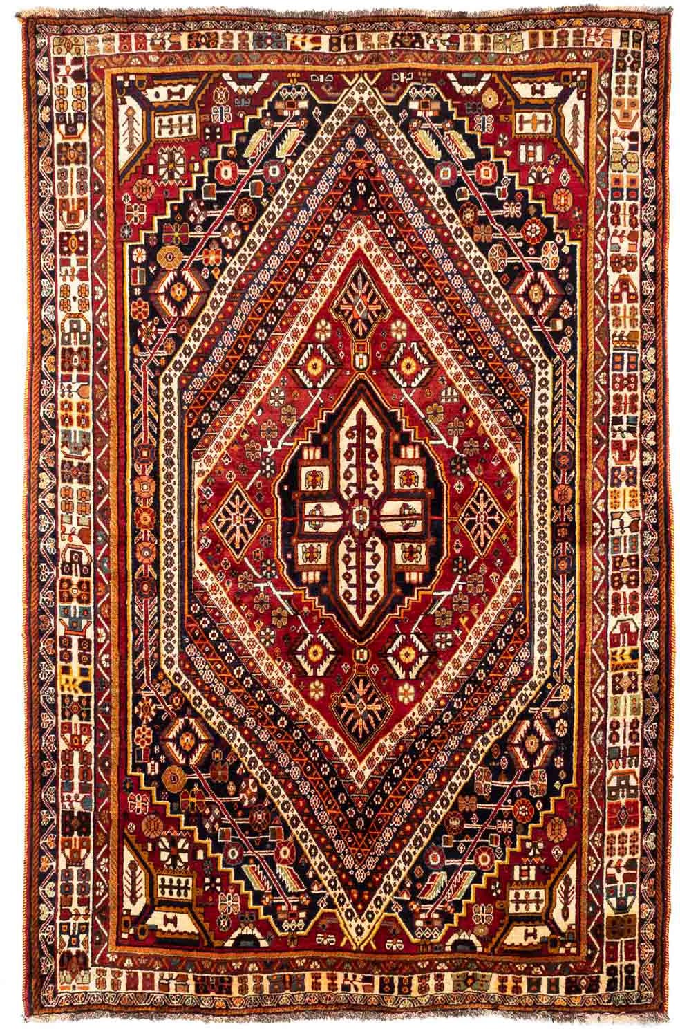 morgenland Wollteppich »Shiraz Medaillon 253 x 160 cm«, rechteckig, 1 mm Hö günstig online kaufen