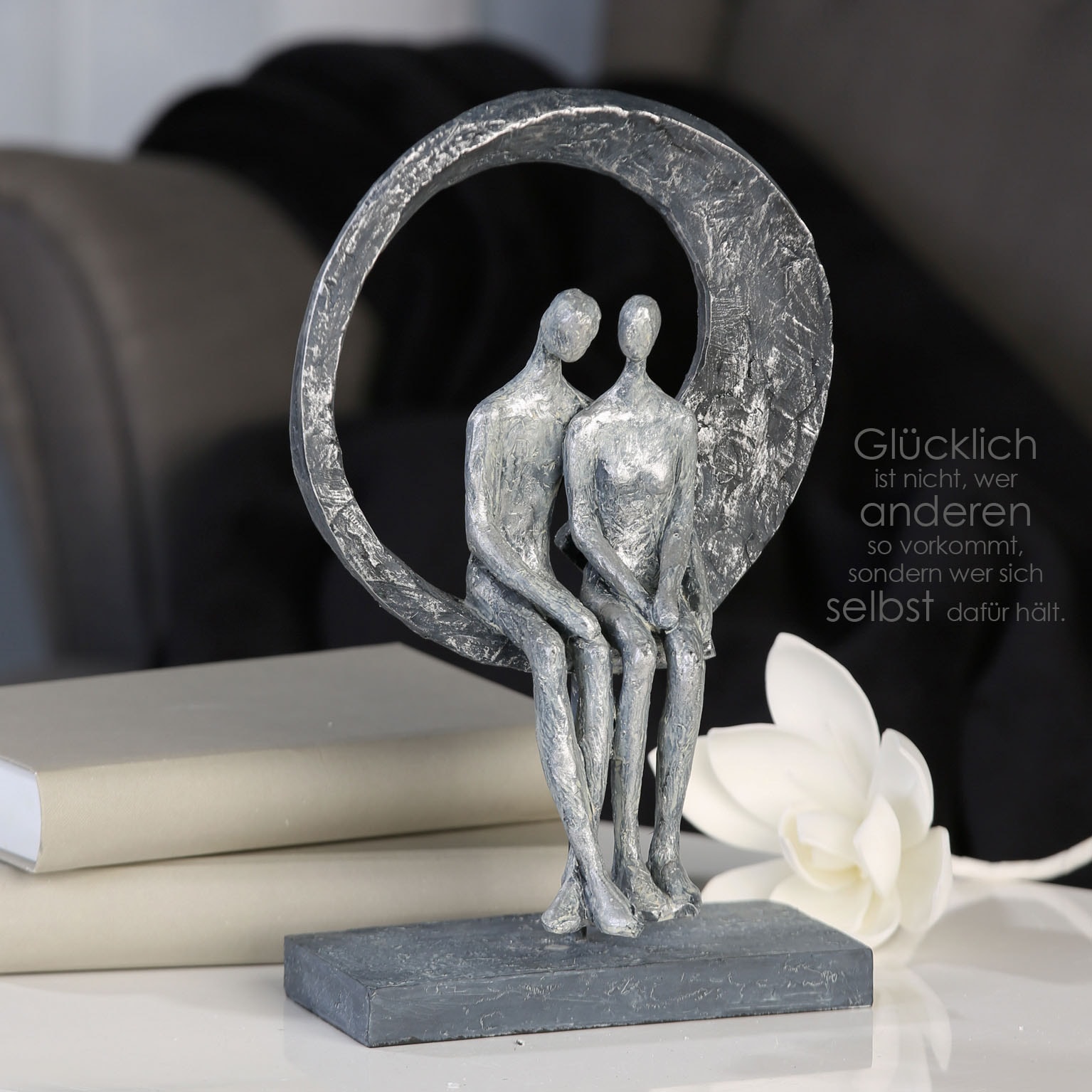 Casablanca by Gilde Dekofigur »Skulptur Love Place, silber«, silberfarben, Polyresin