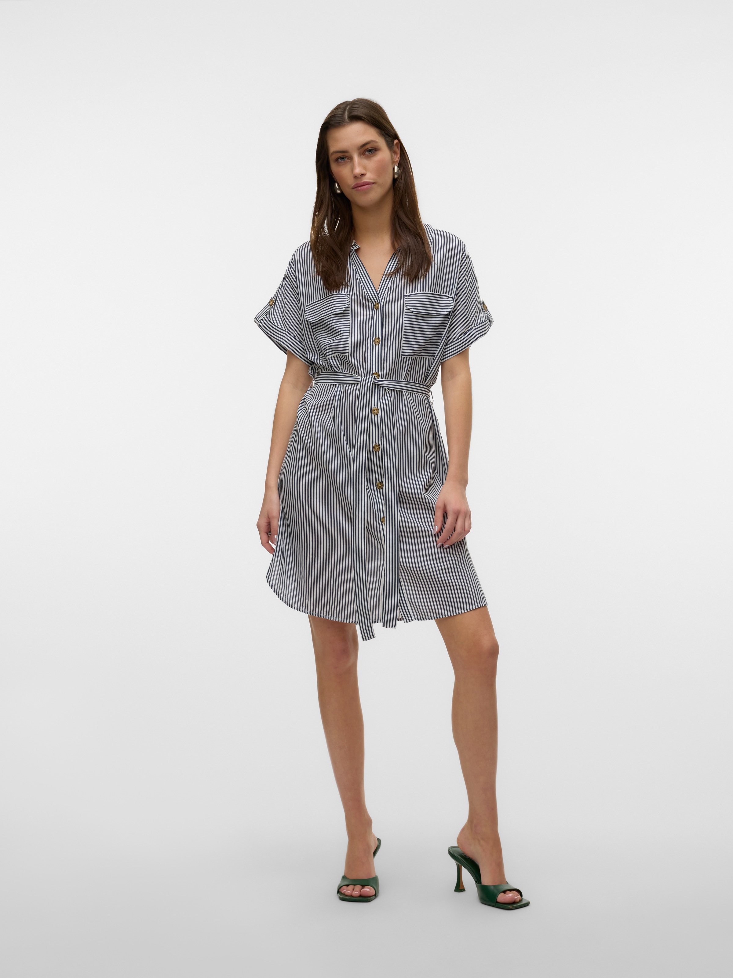Vero Moda Midikleid »VMBUMPY SS SHORT SHIRT DRESS WVN GA NOOS«, Sommerkleid