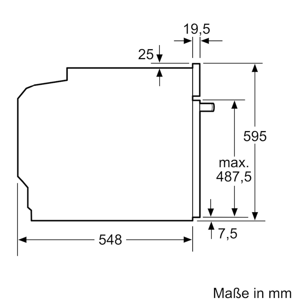 SIEMENS Einbaubackofen »HR574ABR0«, HR574ABR0, mit Backauszug, Pyrolyse-Selbstreinigung