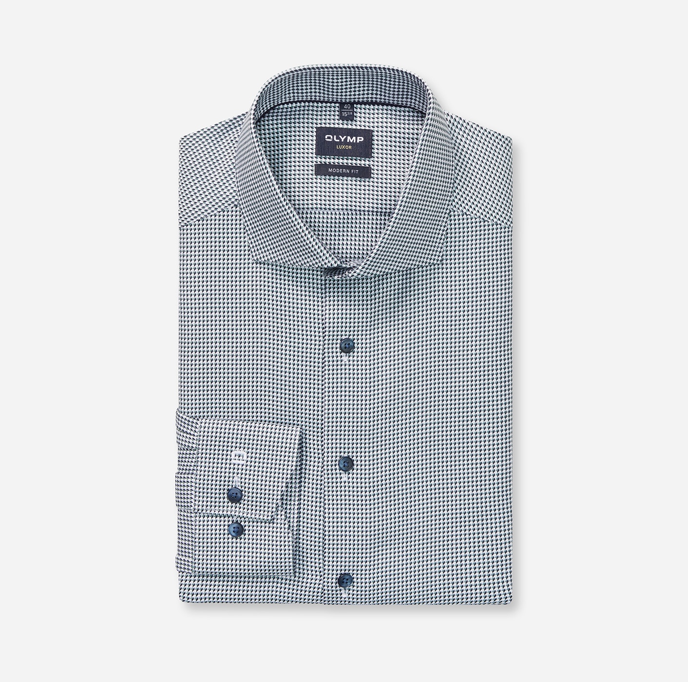 OLYMP Businesshemd »Luxor modern fit«, mit Muster, Modern Fit, Royla-Kentkragen