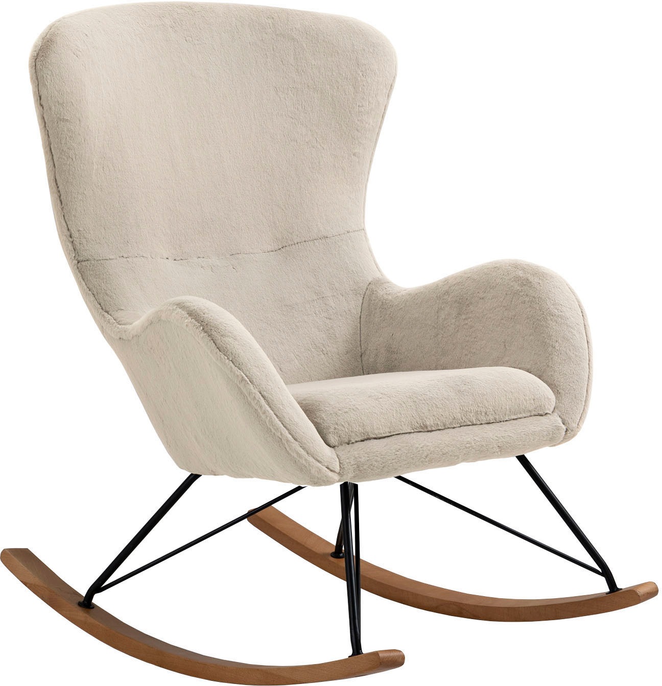 SalesFever Schaukelstuhl »Komfortabl und im Vintage-Stil« () in Lammfellopt günstig online kaufen