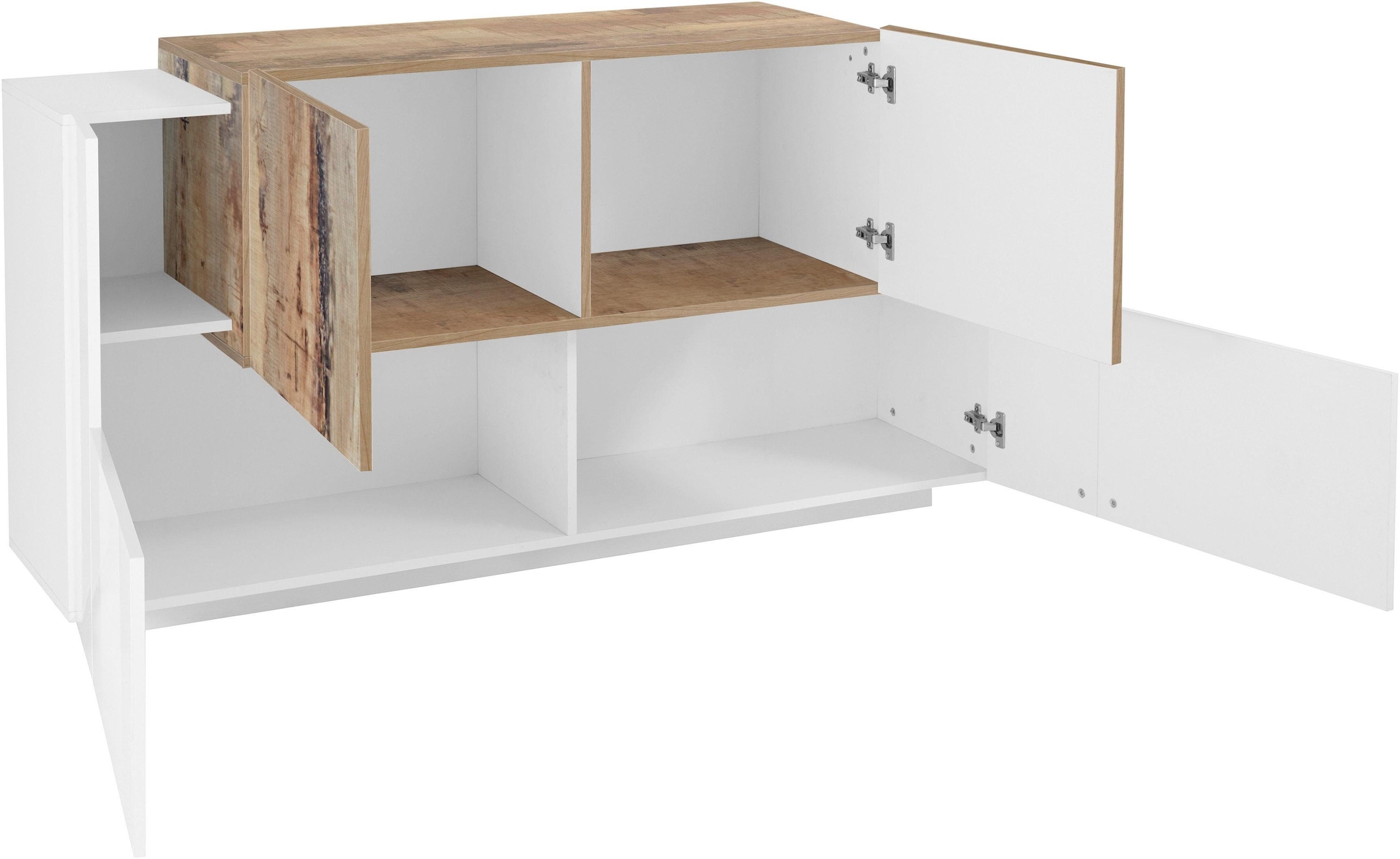 INOSIGN Sideboard »Coro, Kommode, Schrank, Kredenz, grifflos mit Einlegeböden«, 4 Türen, Doppeltiefe, B/T/H 160x86x45cm
