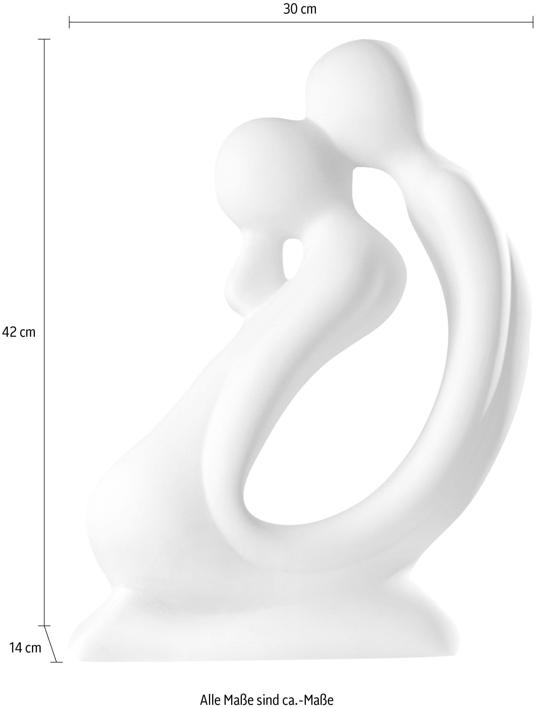 GILDE Dekofigur weiß«, handgefertigt, Dekoobjekt, kaufen Keramik, Kuss, 42 Wohnzimmer »Skulptur aus online cm, Höhe