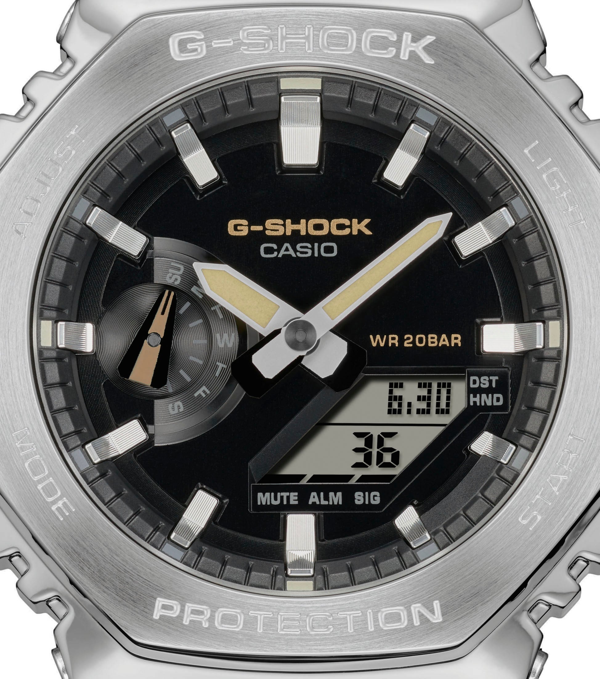 CASIO G-SHOCK Chronograph, Quarzuhr,Armbanduhr,Herrenuhr,digital, bis 20bar wasserd.Textilarmband