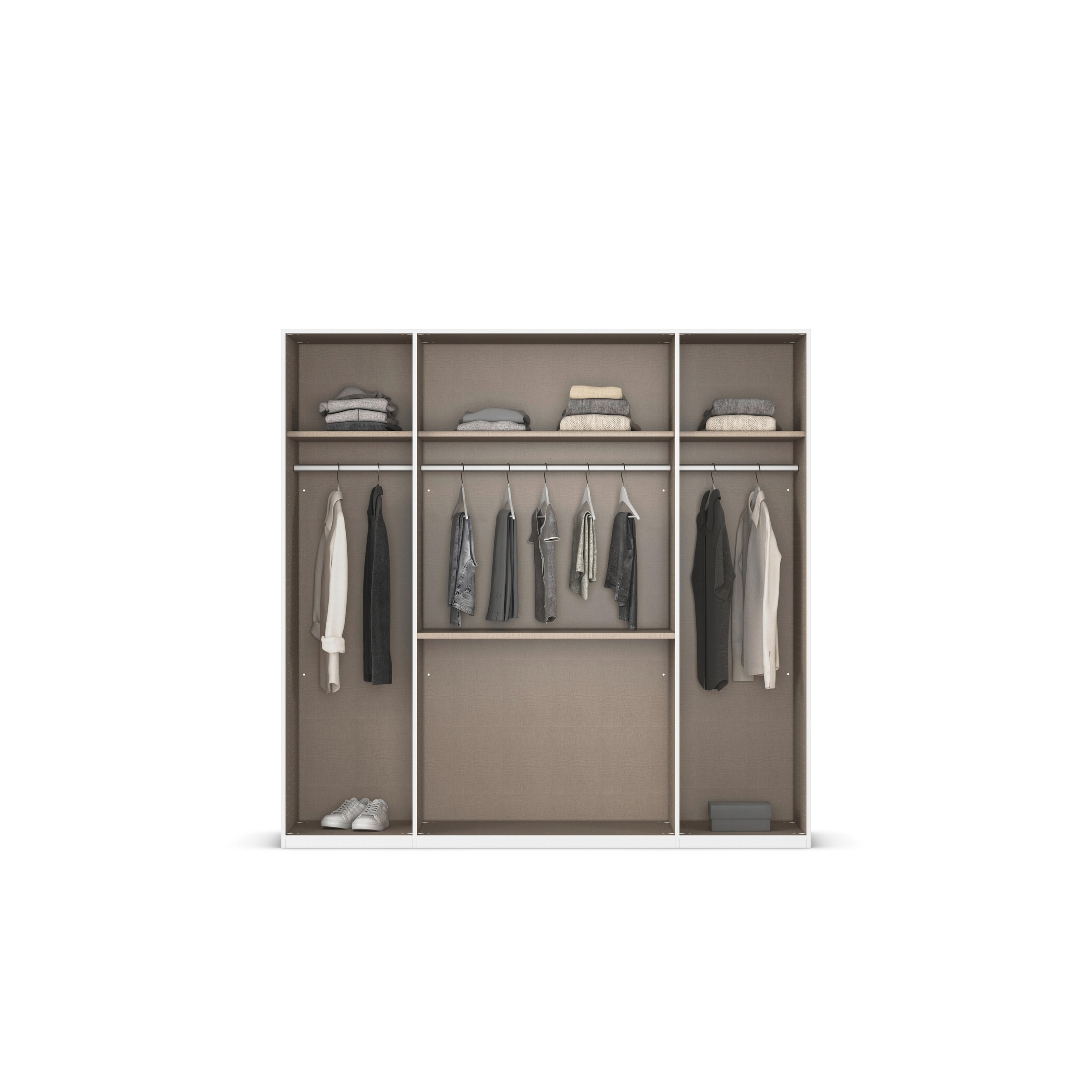 rauch Drehtürenschrank »Kleiderschrank Schrank Garderobe Schlafzimmerschrank EVELYN«, (in 2 Höhen 197 oder 210 cm erhältlich), in elegantem Stil mit Schubladen 3 Breiten und 2 Höhen MADE IN GERMANY
