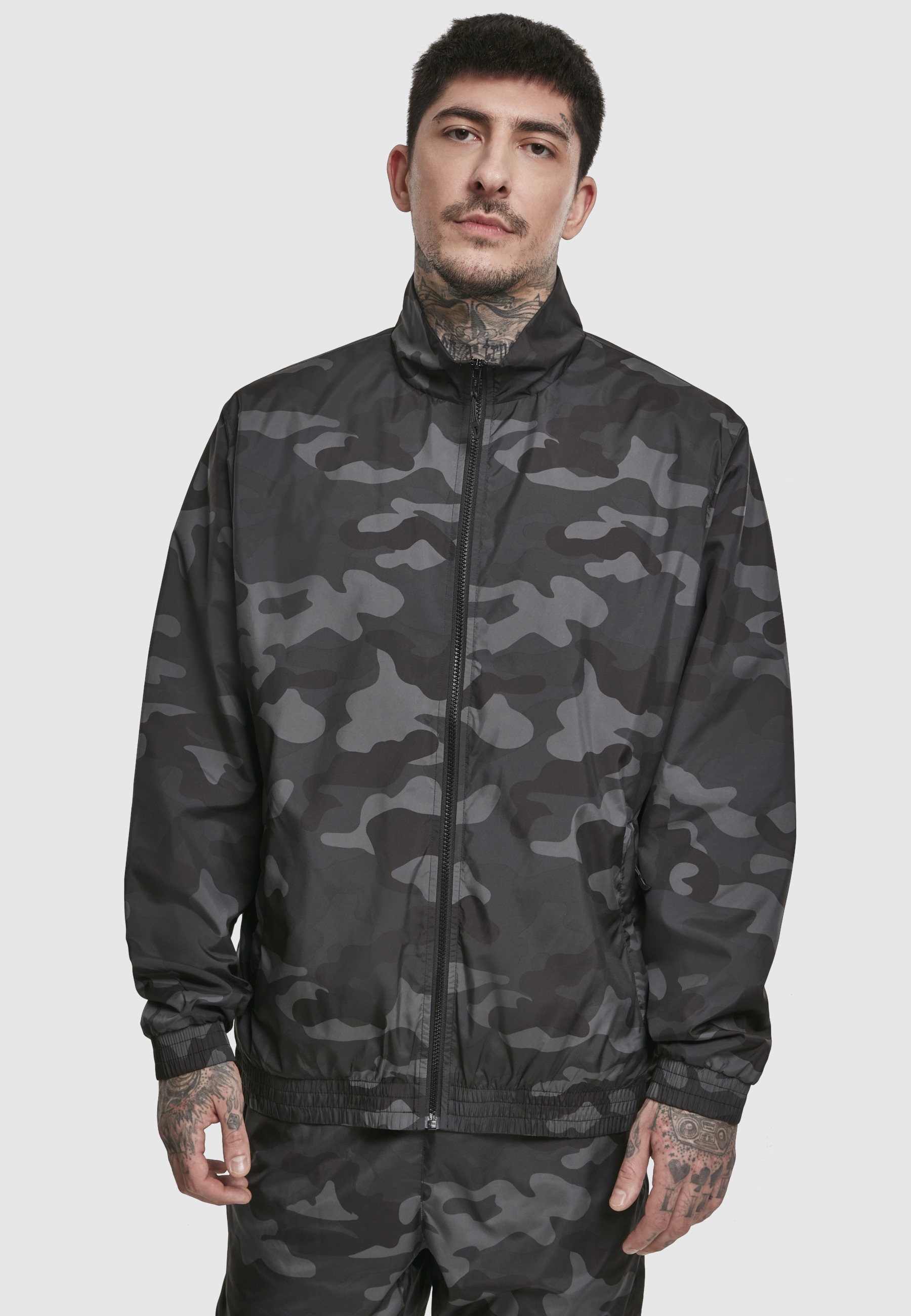 URBAN CLASSICS Anorak »Urban Classics Herren Camo Track Jacket« 1 Stk. tlg. ohne Kapuze