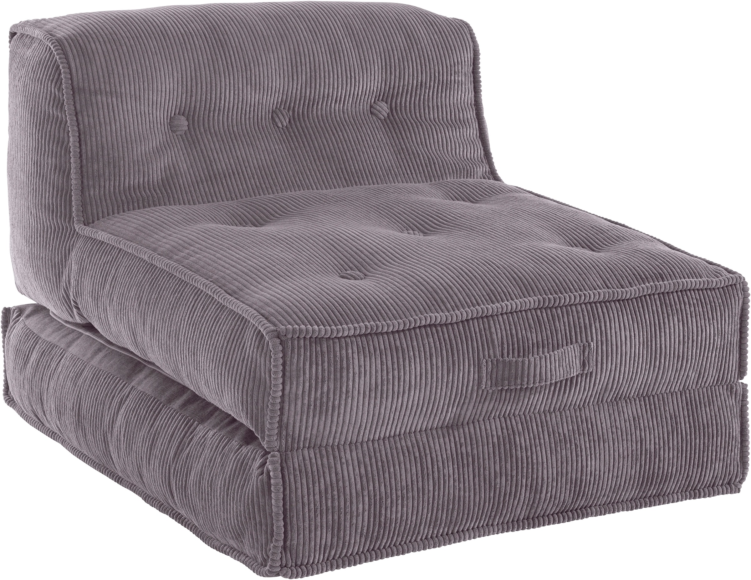 INOSIGN Sessel »Pia«, Loungesessel aus Cord, in 2 Größen, Pouf-Funktion. günstig online kaufen