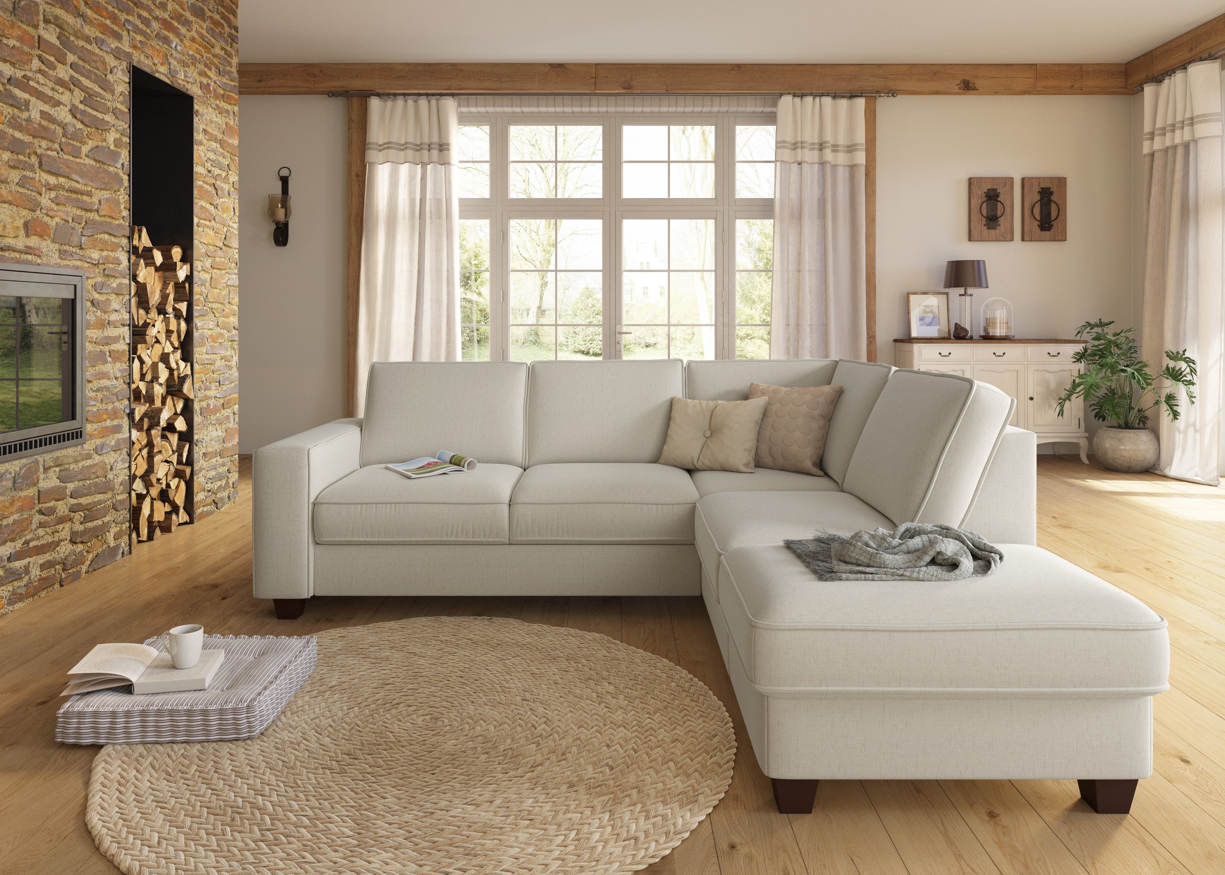 Home affaire Ecksofa »County L-Form« wahlweise Ottomane links oder rechts, günstig online kaufen