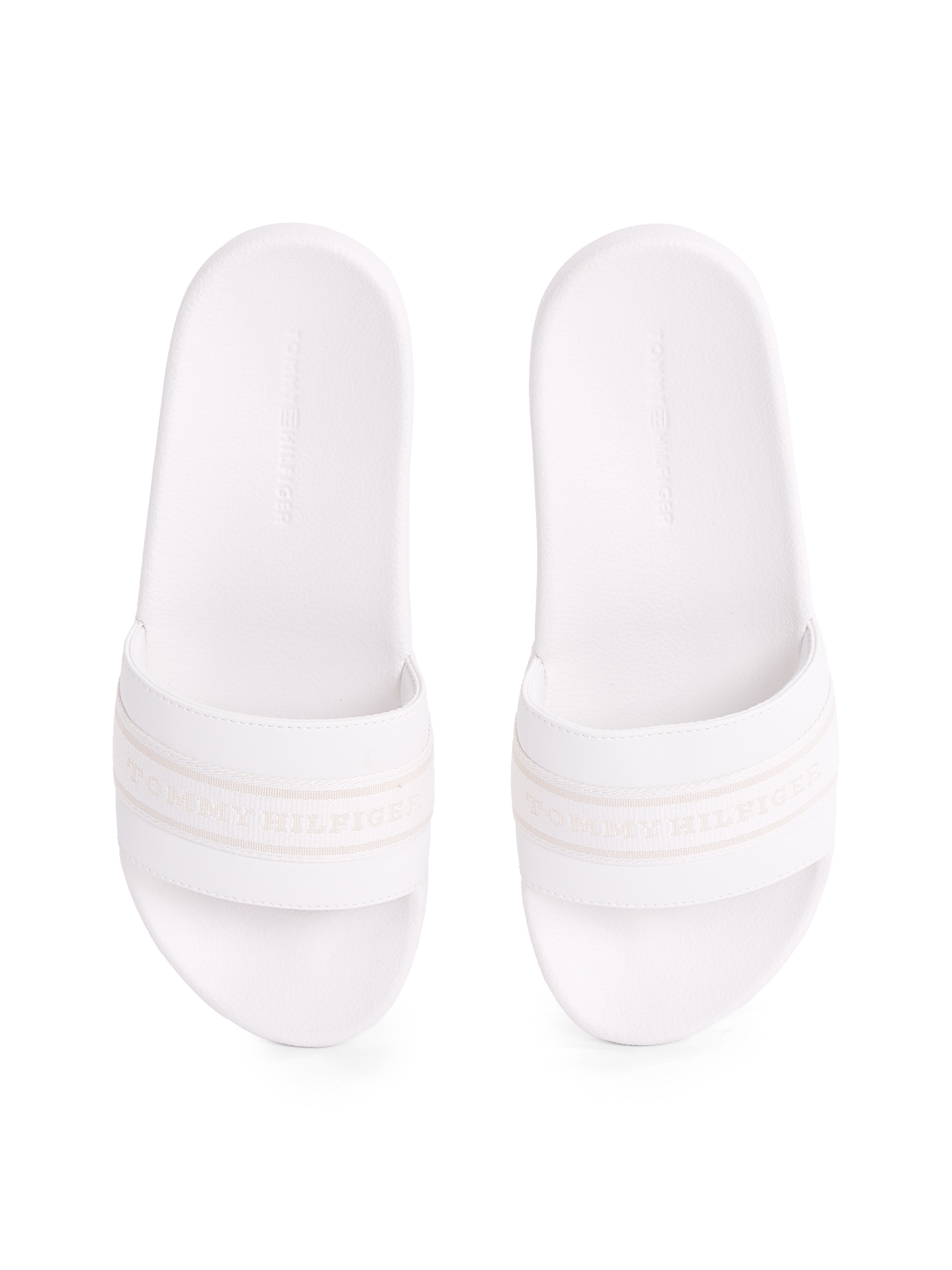 Tommy Hilfiger Pantolette »HILFIGER POOLSIDE WITH WEBBING«, Plateau, Sommermode, Bequemschuh, Flats mit Textilband
