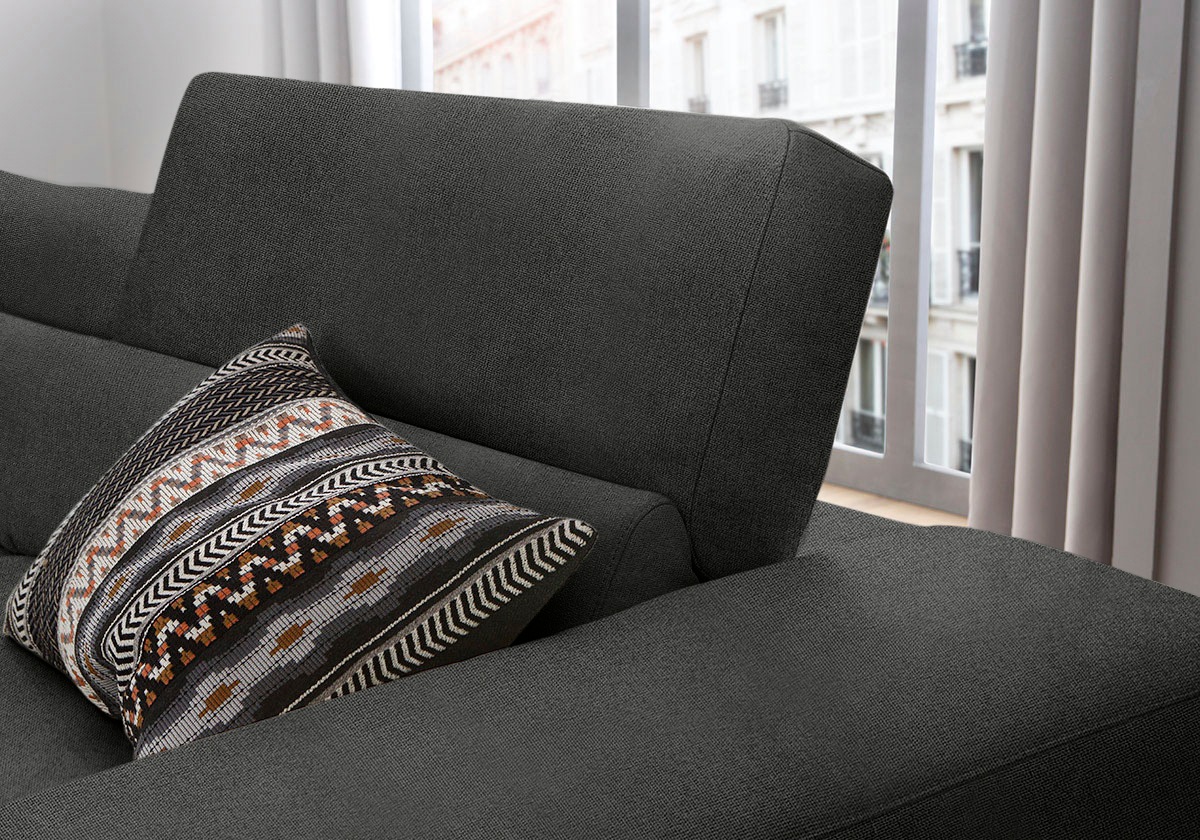 W.SCHILLIG Ecksofa »piedroo, Designsofa mit tollem Sitzkomfort, bequem und elegant, L-Form«, Kopfteilverstellung, wahlweise mit Sitztiefenverstellung, Breite 303cm