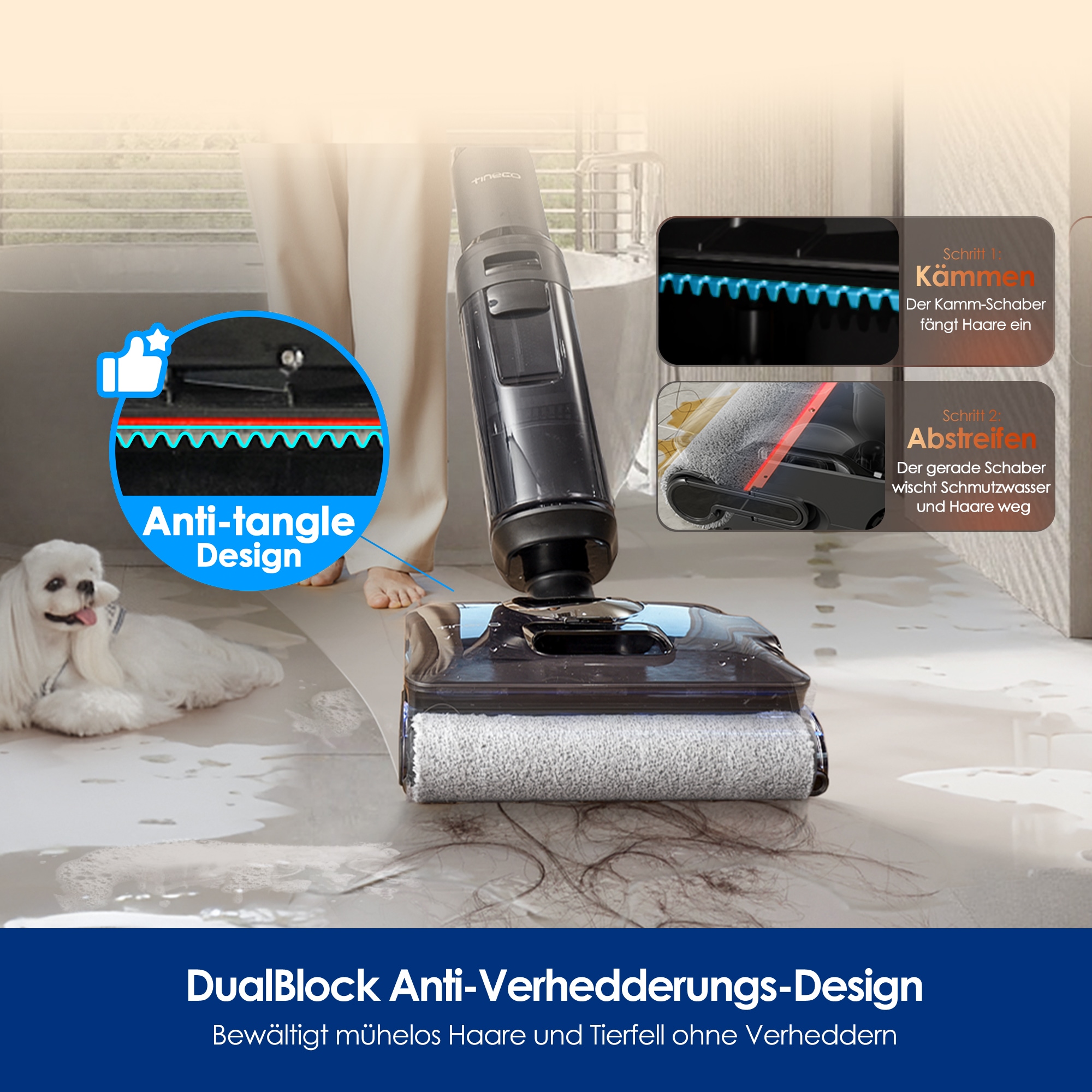 Tineco Nass-Trocken-Sauger »FLOOR ONE S7 Stretch Steam Plus mit 160°C Dampfreinigung« Selbstantrieb, 80 Minuten