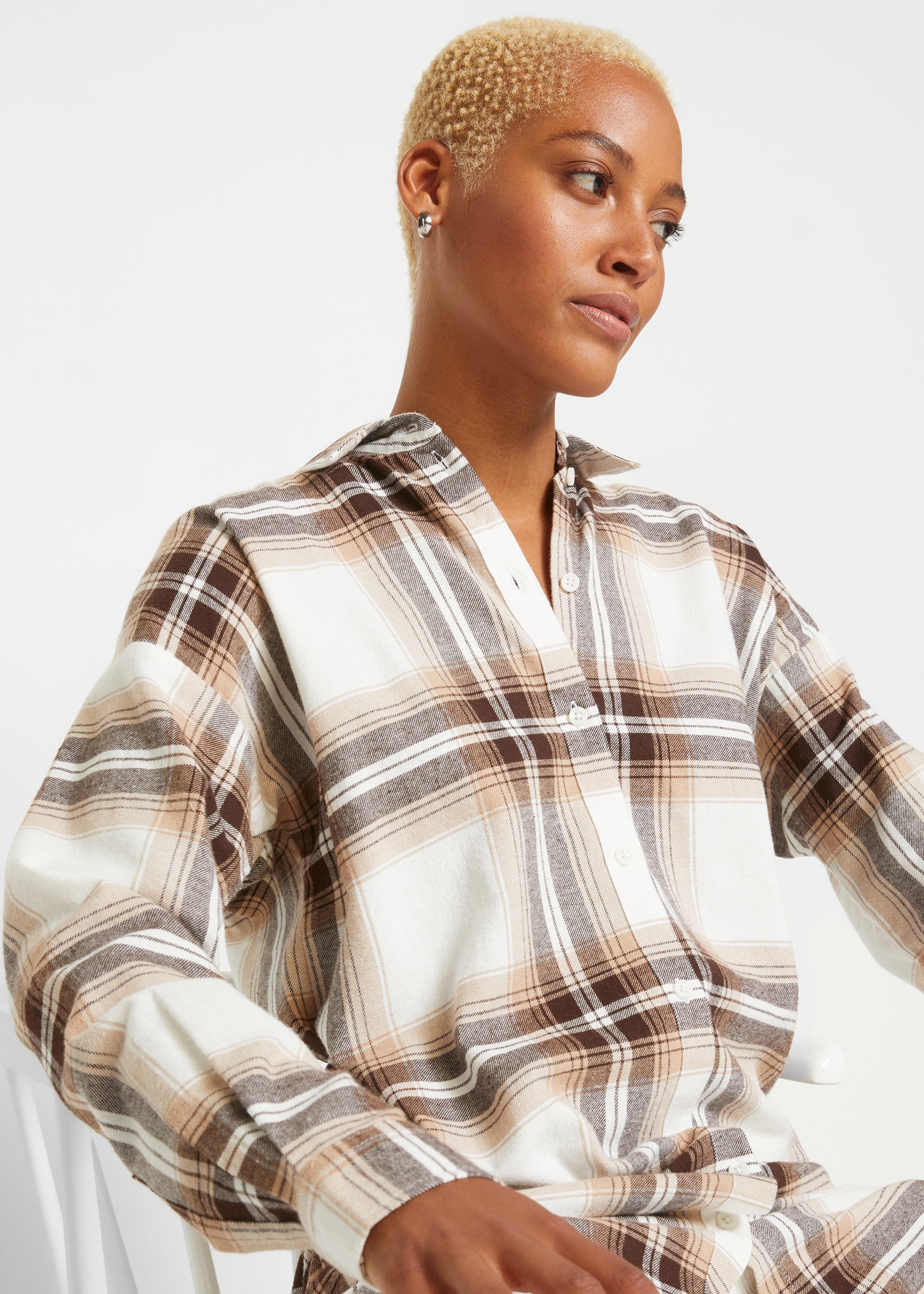 bonprix Flanellhemd Oversize Passform, aus Baumwolle, kariertes Muster