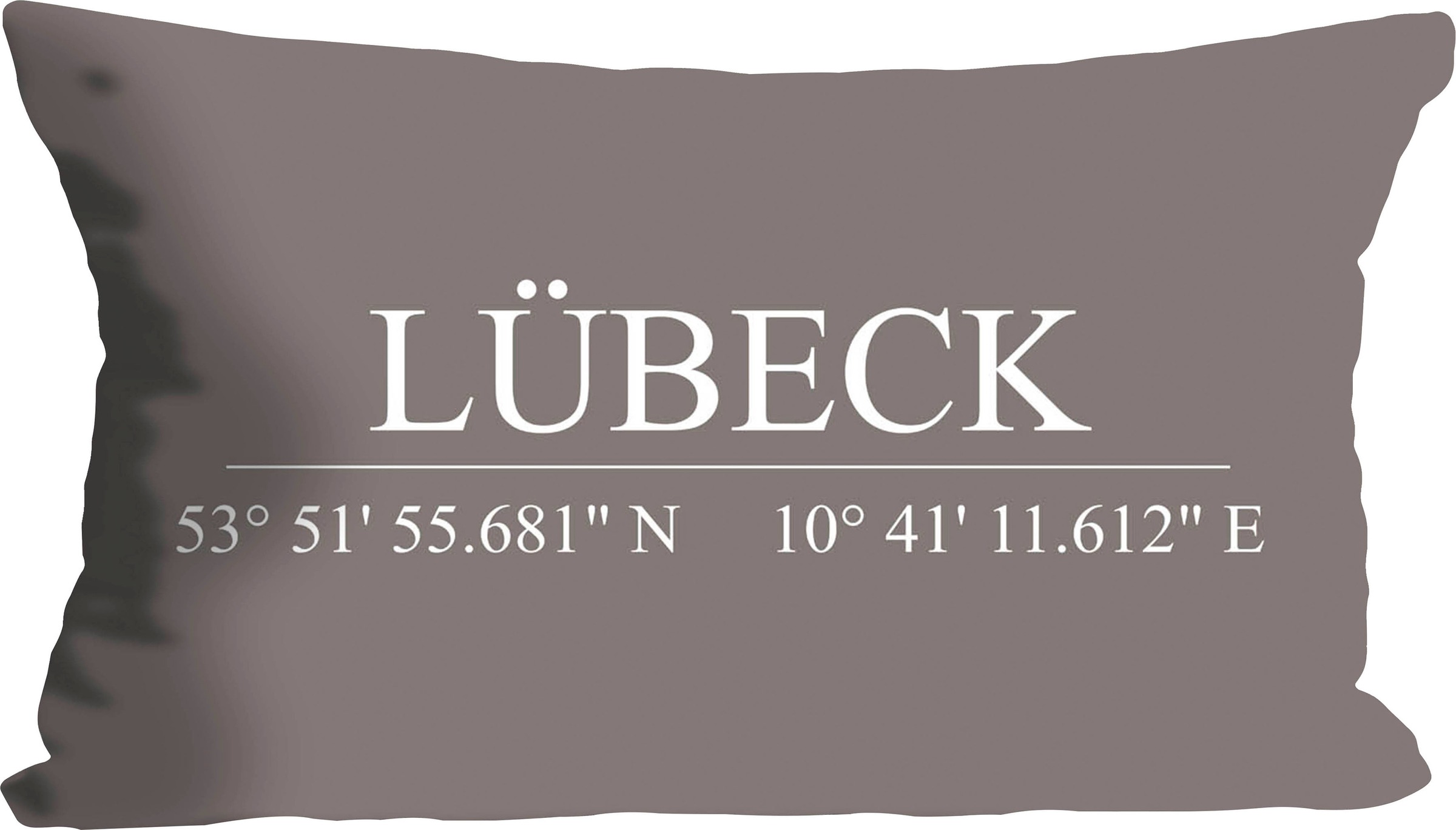 queence Dekokissen »Lübeck«, Kissenhülle,Türkiser Hintergrund,Lübeck Schrif günstig online kaufen