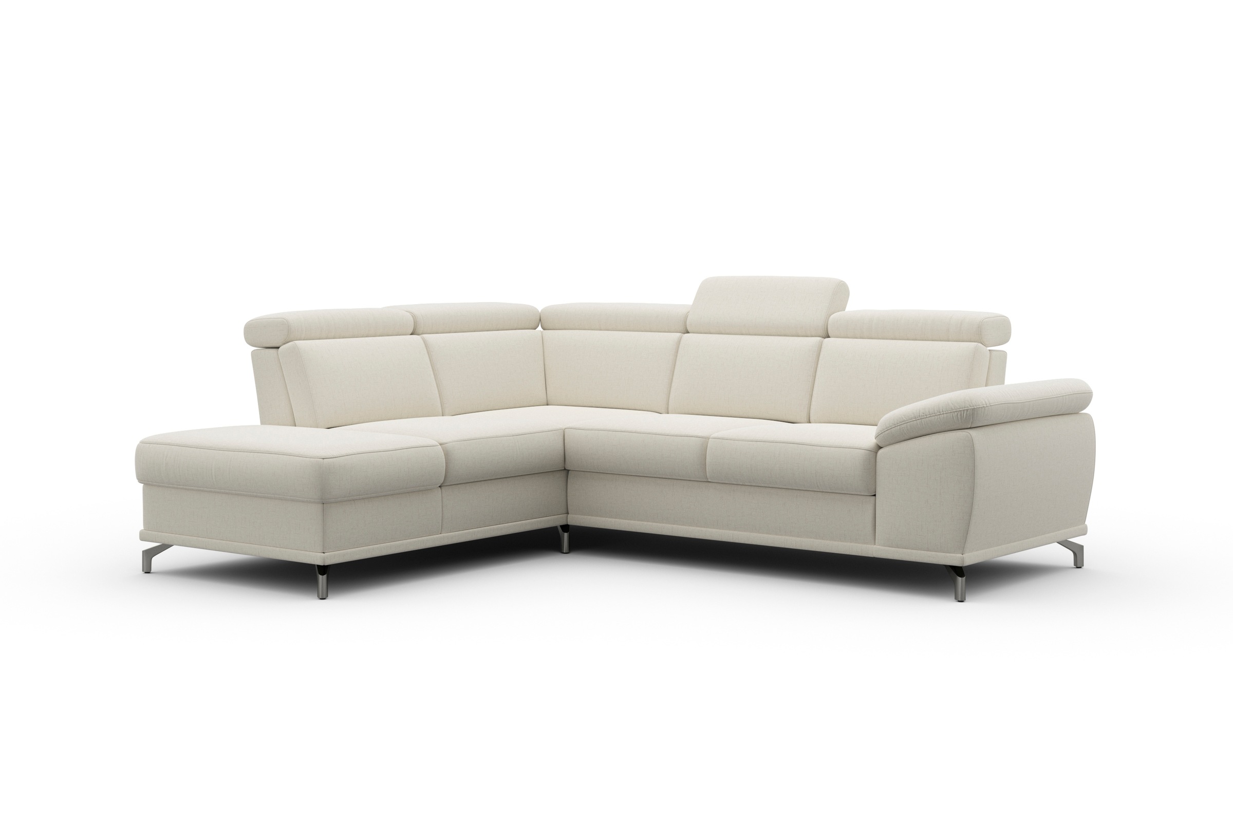 sit&more Ecksofa »Cabrio L-Form, mit Sitztiefenverstellung, Arm- und Kopfteilverstellung«, 3 Nierenkissen, Federkern, optional Bettfunktion und Stauraum