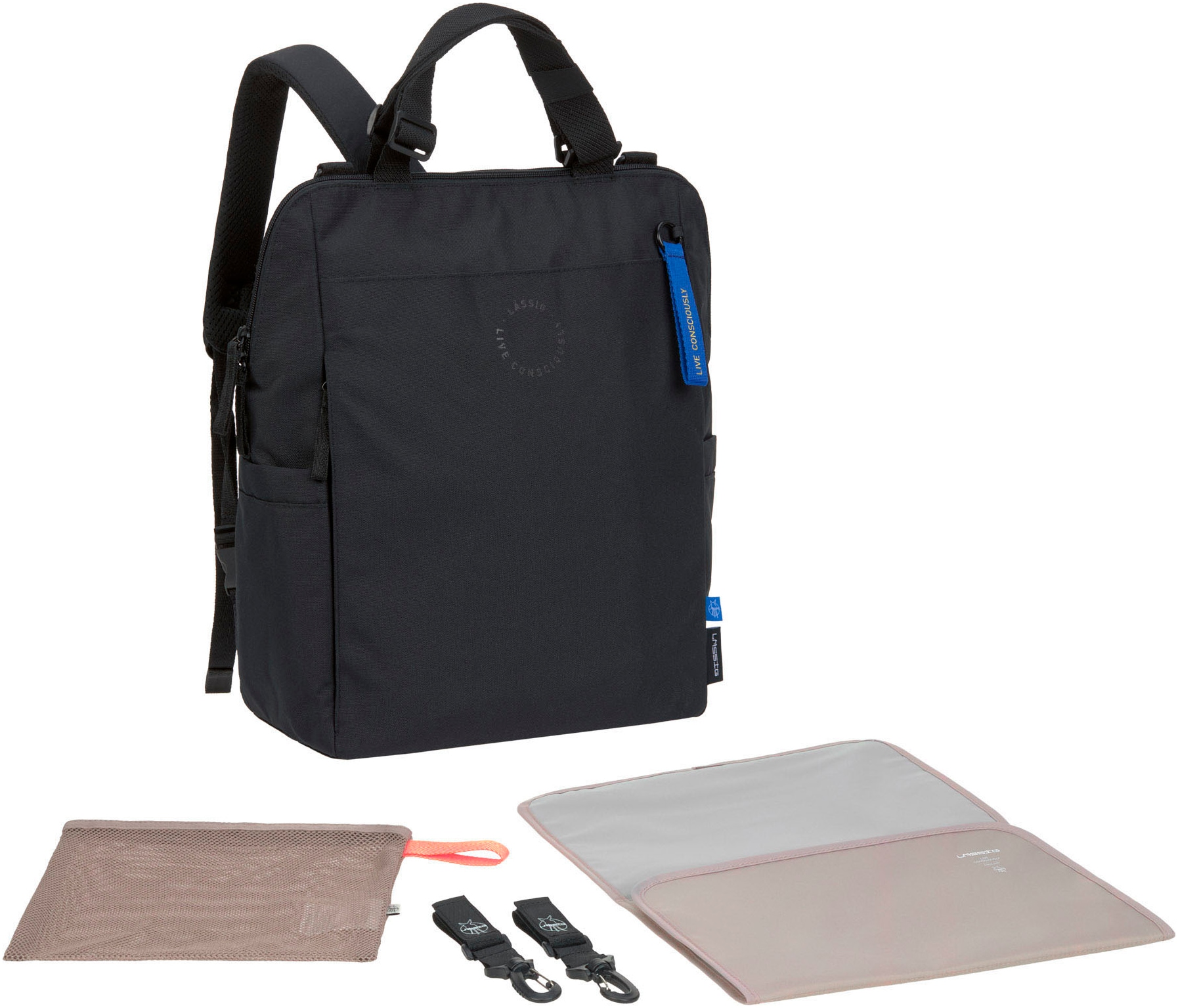 LÄSSIG Wickelrucksack »Green Label, Conversion Backpack, black«