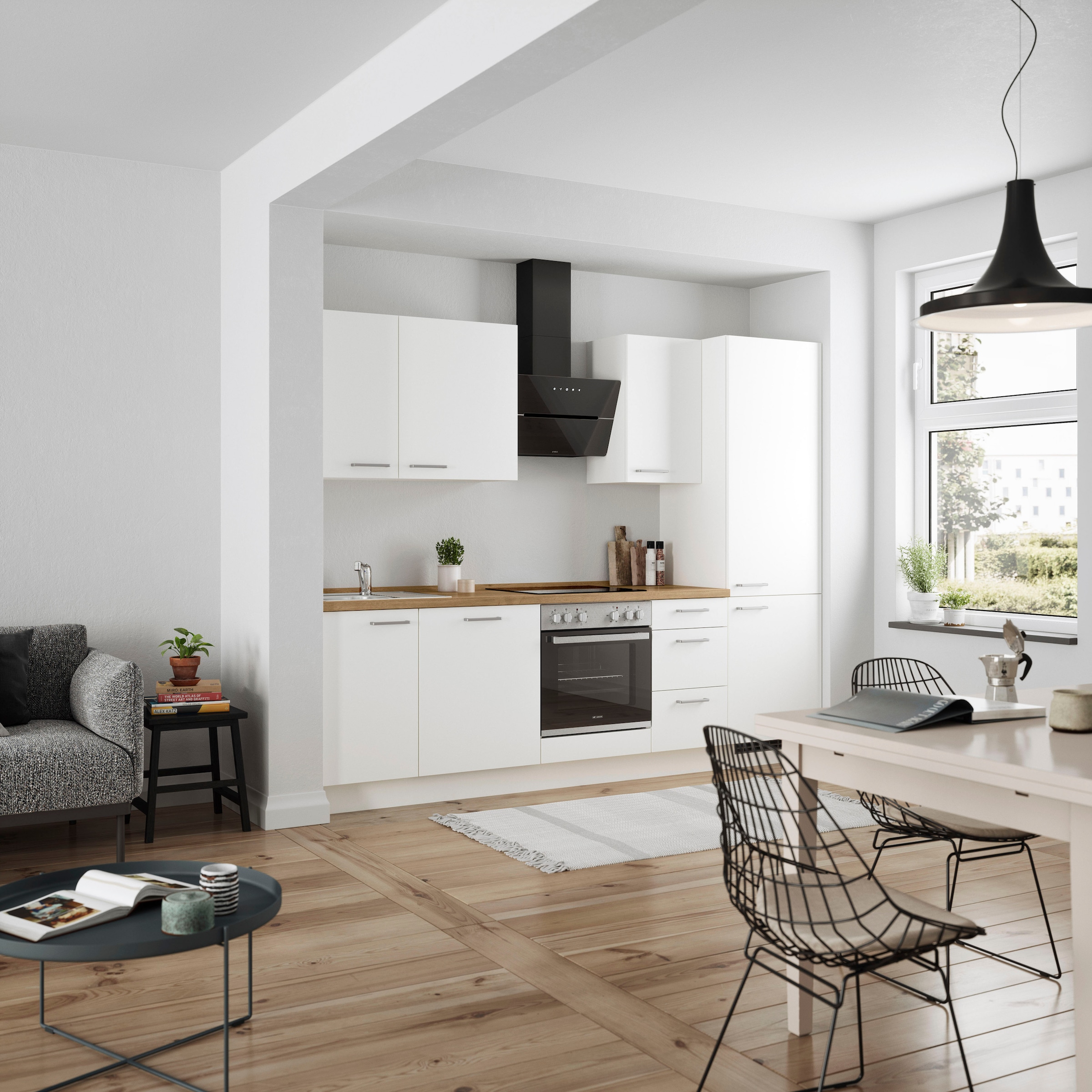 nobilia® Küchenzeile »"Touch II", NEU: individuell anpassbar mit gratis Profi-Beratung« vormontiert, Breite 270 cm, Ausrichtung wählbar, wahlw. mit E-Geräten