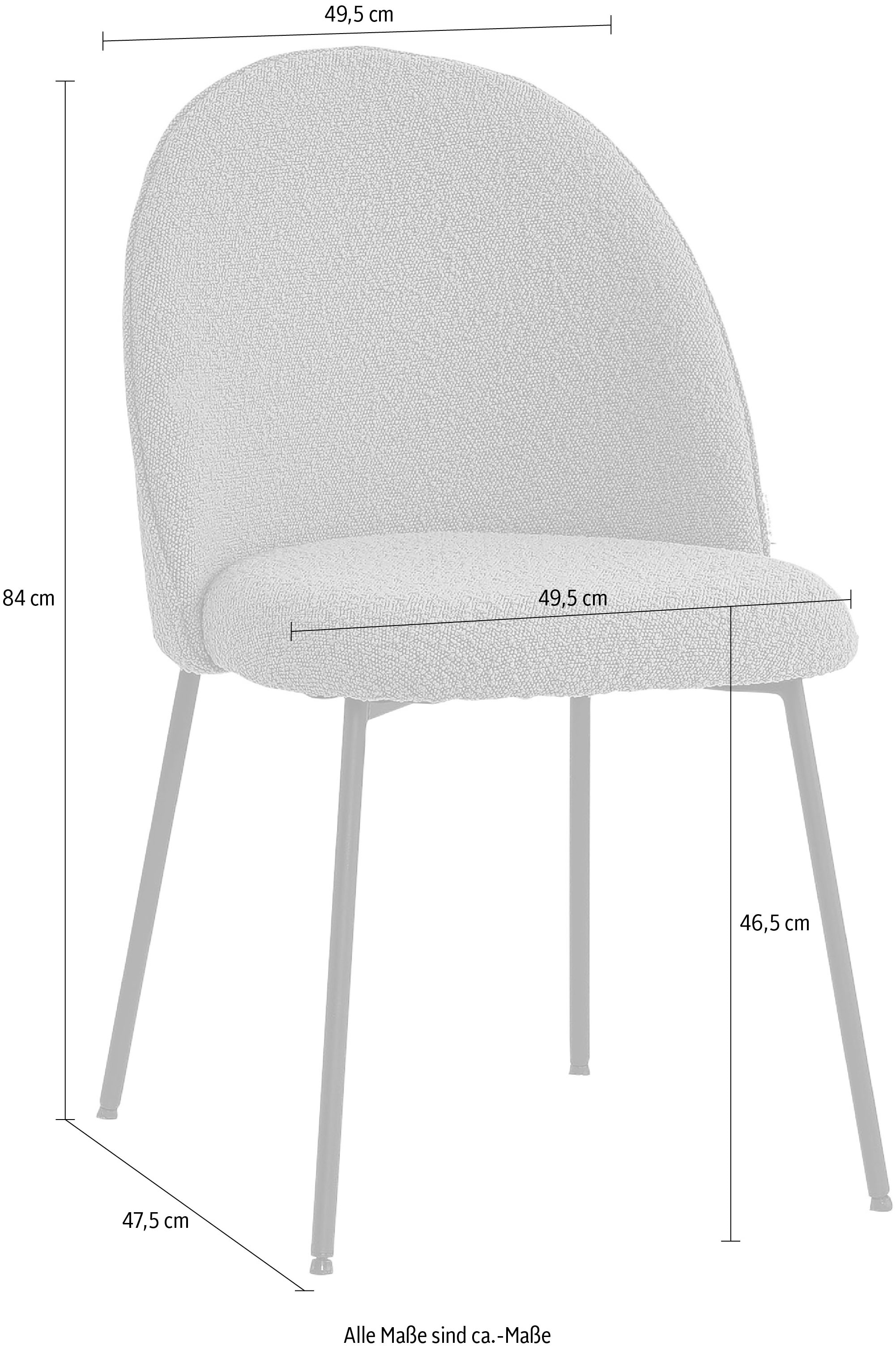 TOM TAILOR HOME Polsterstuhl, (Set), 2 St., Bouclé, mit abgerundeter Rückenlehne
