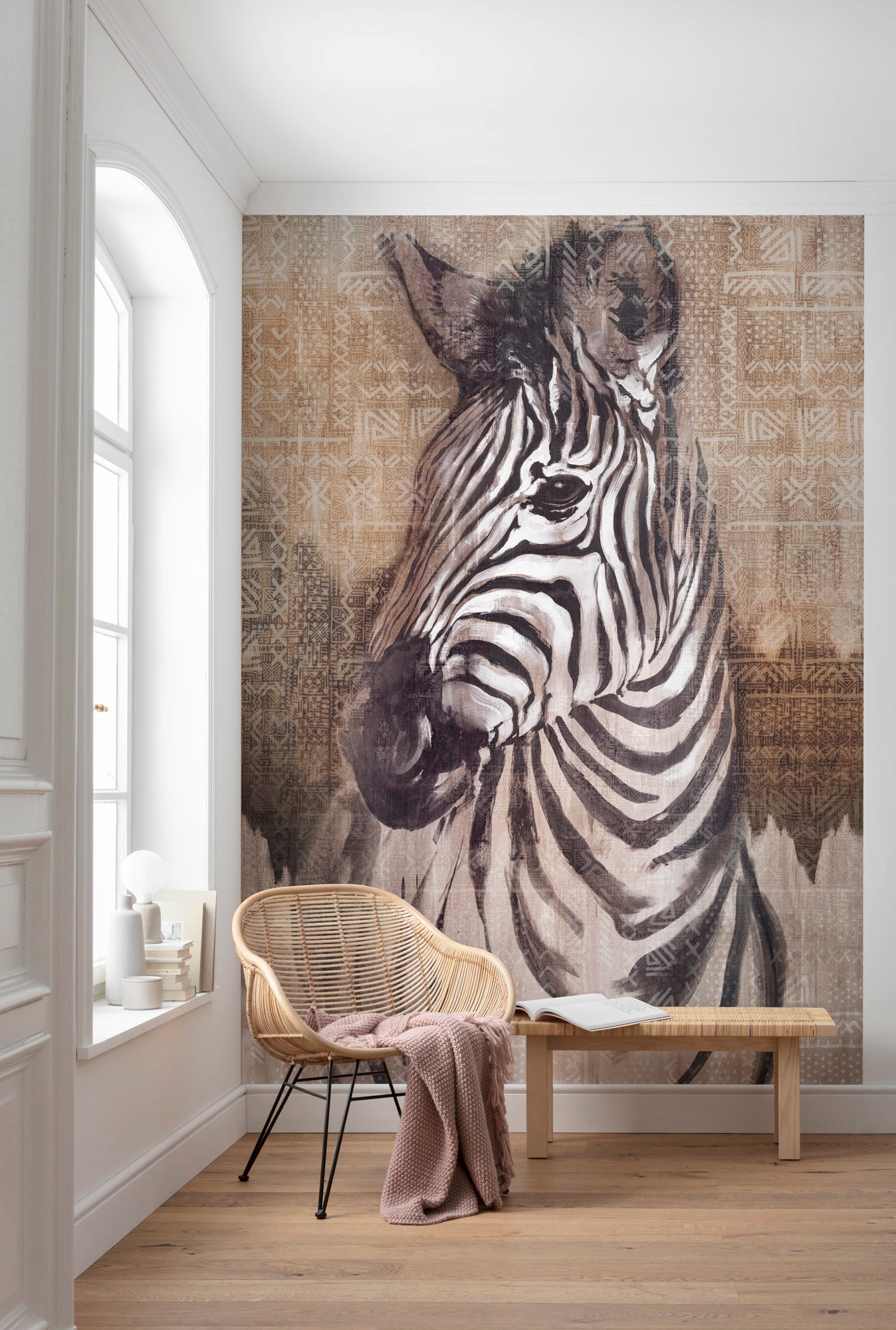 Komar Fototapete Zebra Tiere B/L: ca. 200x250 cm günstig online kaufen