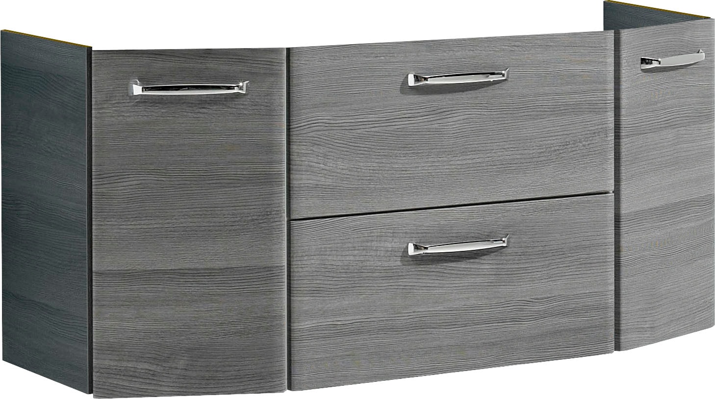 Saphir Badmöbel-Set »Quickset 4-teilig, Mineralmarmor-Waschtisch und LED-Spiegelschrank«, (5 St.), Unterschrank, Hängeschrank, inkl. Türdämpfer, 7 Türen, 1 Klappe