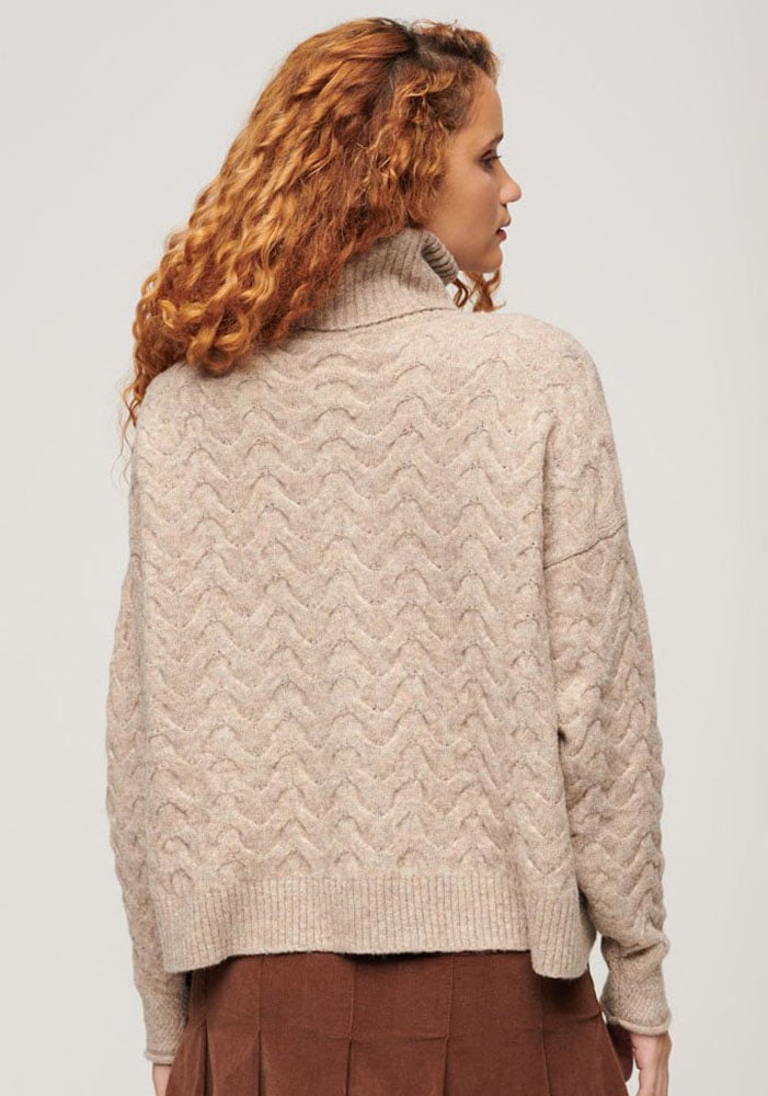 Superdry Strickpullover »LW CABLE ROLL NECK JUMPER«