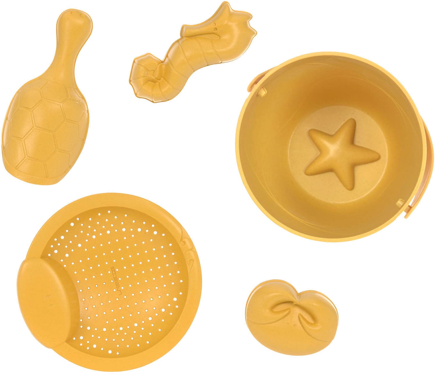 LÄSSIG Sandform-Set »Sandspielzeug 5er Set Water Friends, yellow«, (Set, 5 tlg.), Material aus ressourcenschonendem Biokomposit