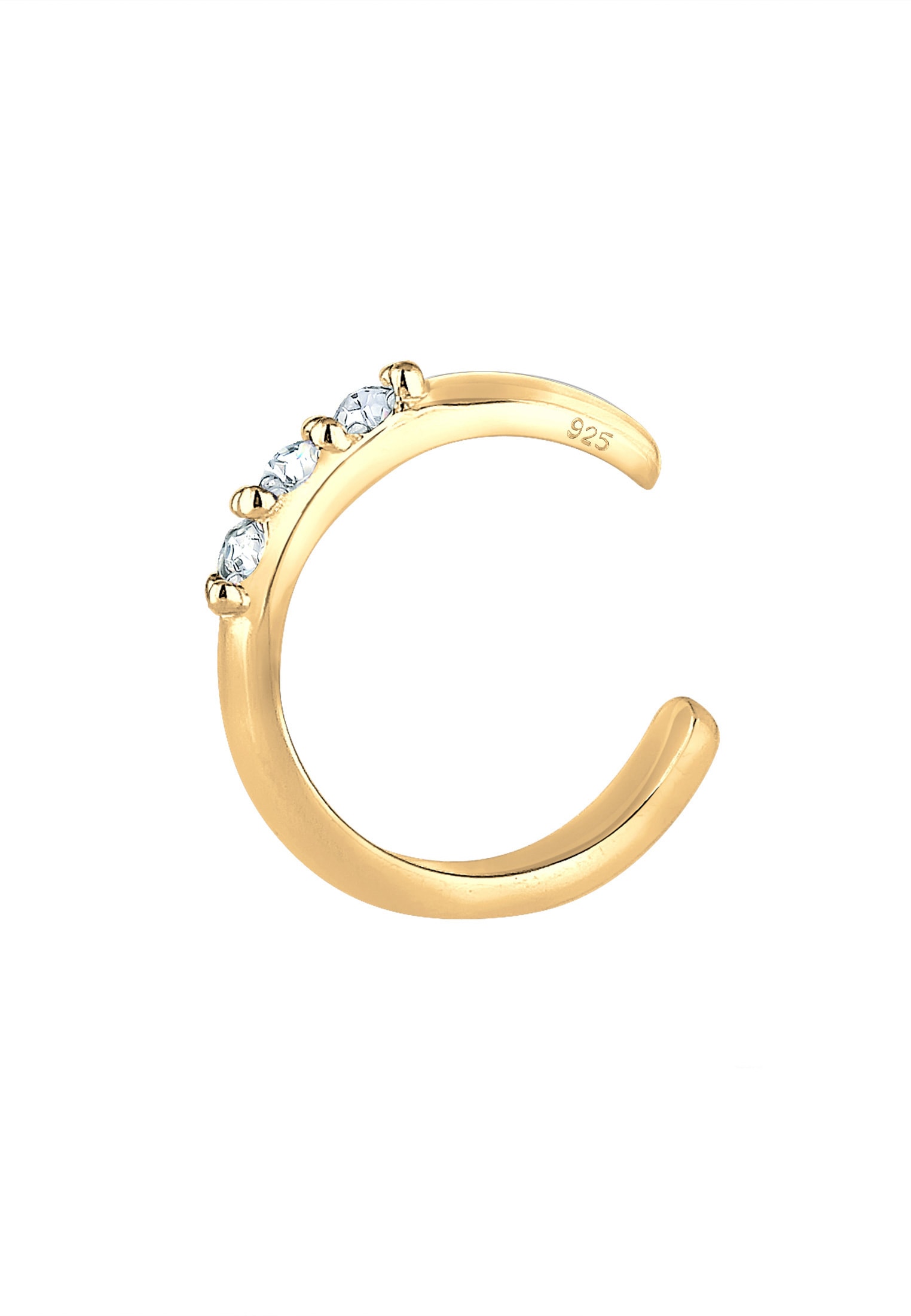 Elli Single-Ohrhaken »Earcuff Single Glas Kristalle Weiß 925 Sterling Silber«