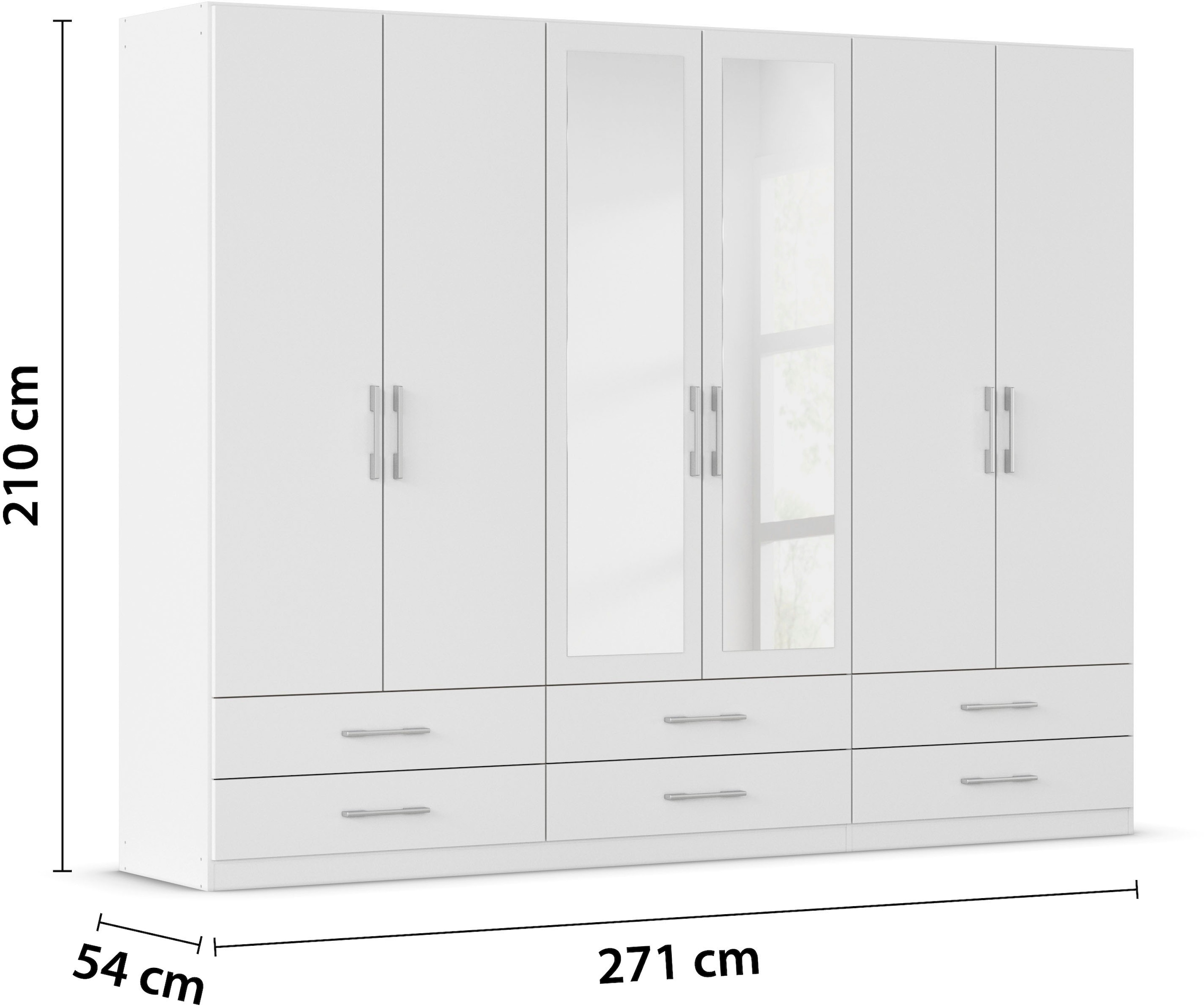 rauch Kleiderschrank »Schrank Garderobe Wäscheschrank HERSBRUCK in 2 Breiten« Breiten: 226 oder 271 cm, Höhe 210 cm, 