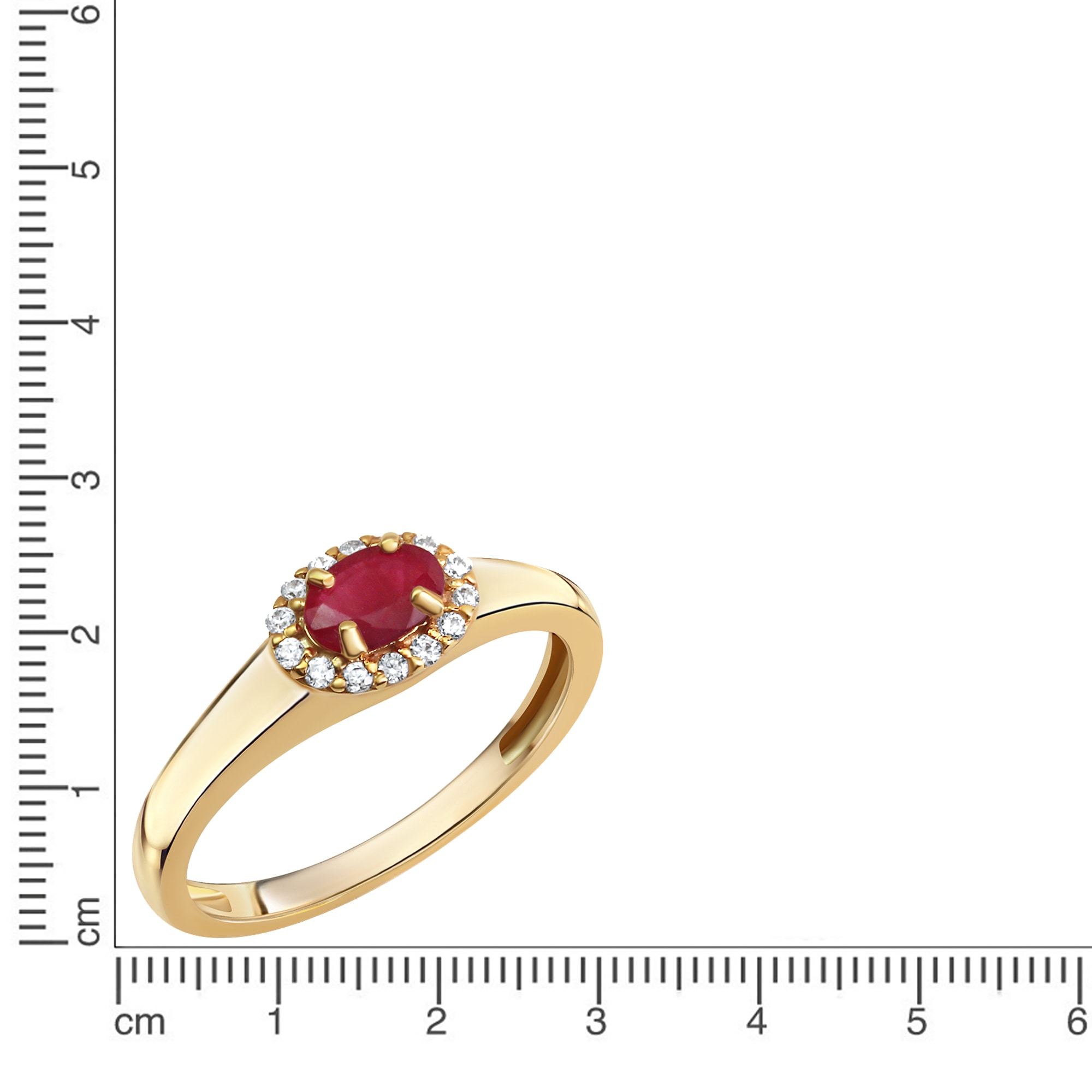 Vivance Fingerring »333 Gelbgold Rubin und Zirkonia«