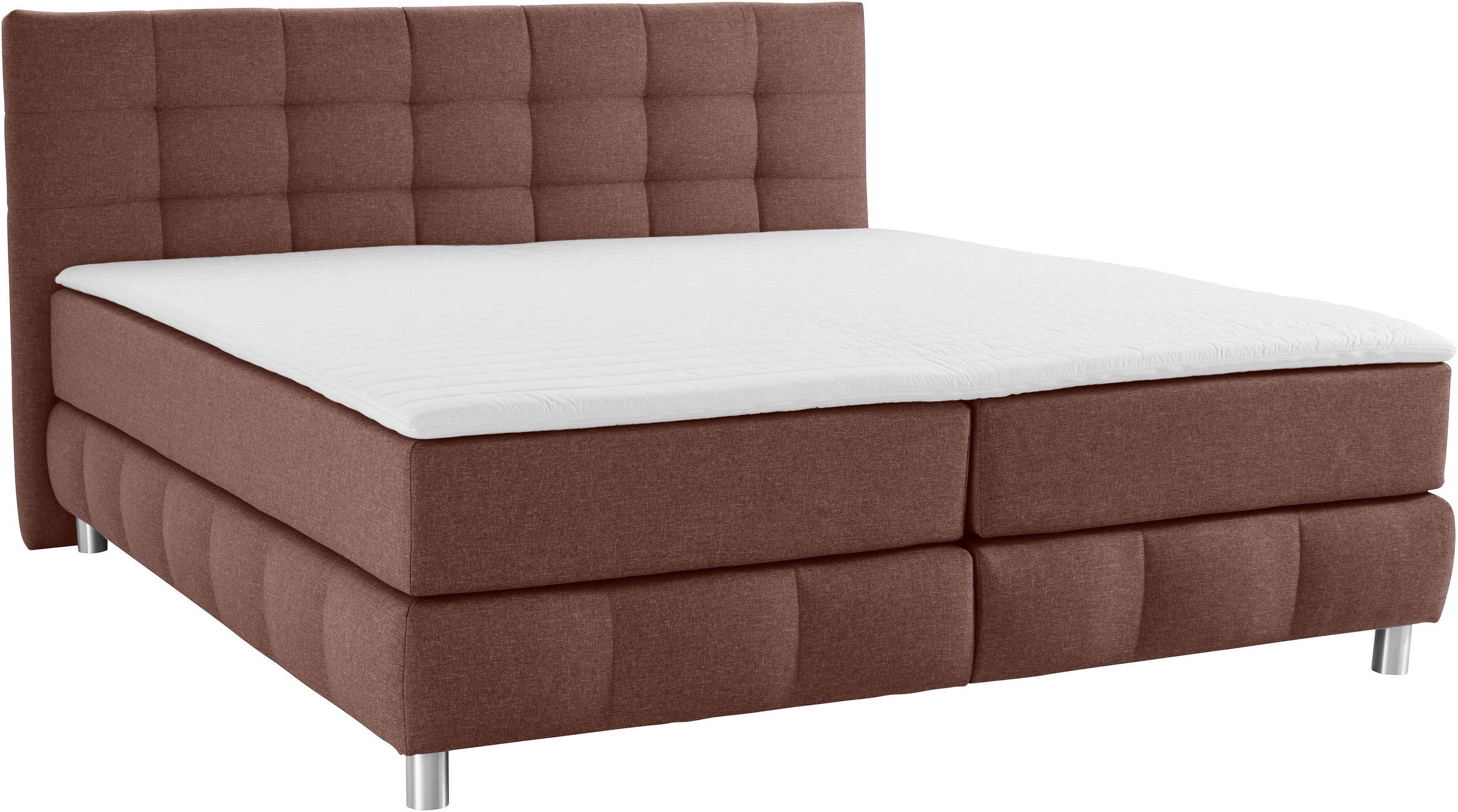 andas Boxspringbett »Salo XXL«, in Samtoptik oder Struktur, 6 Breiten in Überlänge 220cm, 4 Härtegrade