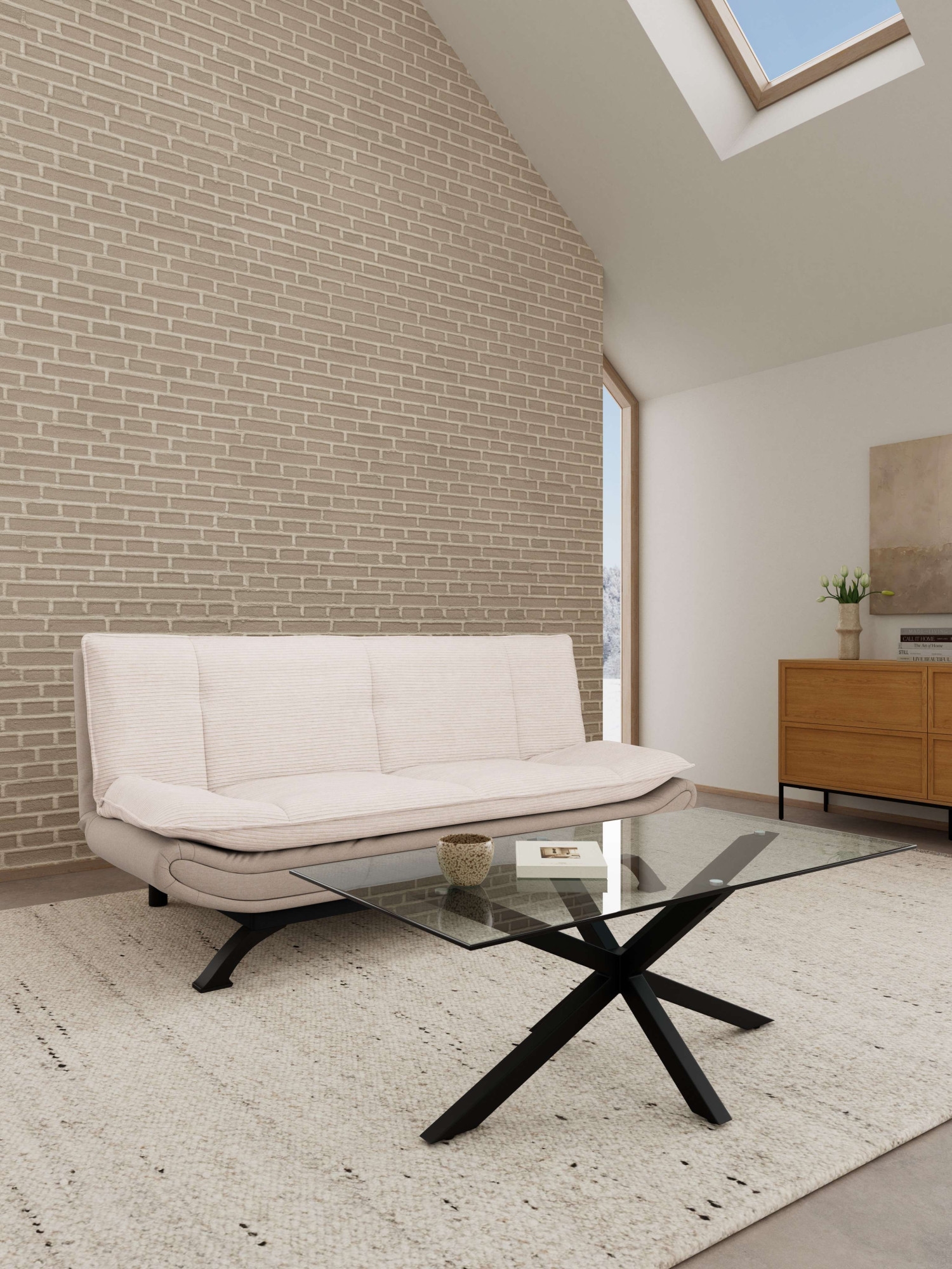 ACTONA GROUP Schlafsofa »Faith, ausziehbar zum Schalfen« Bettcouch,beige, 196x98x91cm