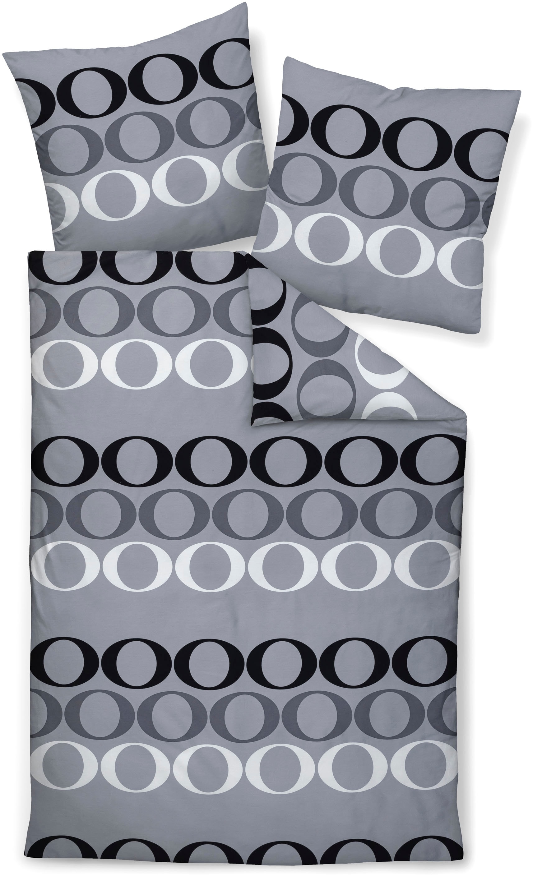 Janine Bettwäsche »Mako-Satin 31145« 2 tlg. tlg. mit grafischem Design, Bettwäsche 135x200 cm, 100% Baumwolle