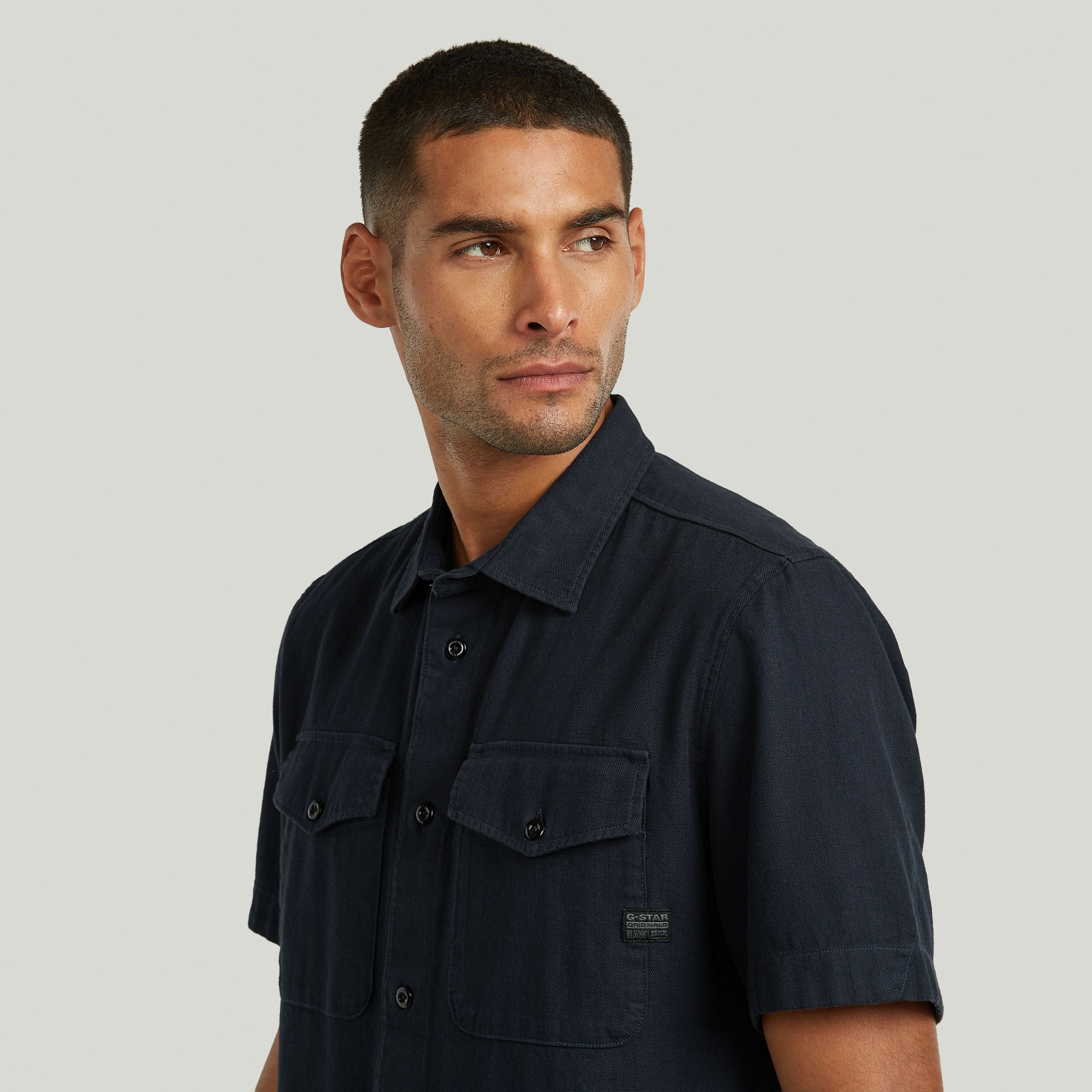 G-STAR Kurzarmhemd »Marine Slim Shirt« mit aufgesetzten Taschen