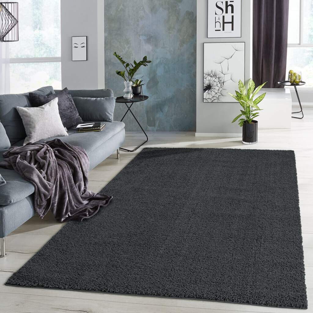 Carpet City Hochflor-Teppich »Plainy«, rechteckig, 30 mm Höhe, Shaggy Polyester Teppich, besonders weich, Uni Farben, Wohnzimmer, Schlafzimmer