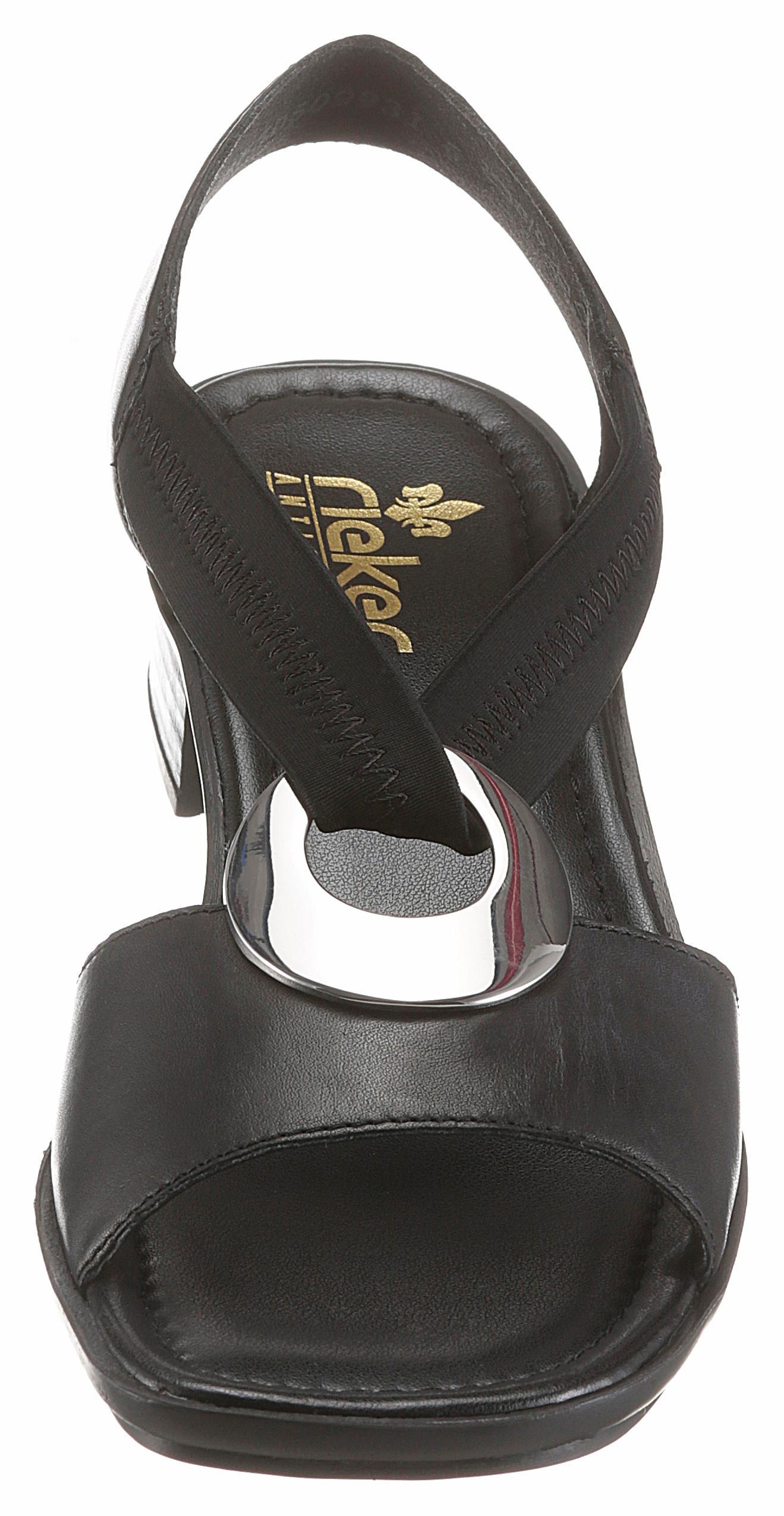 Rieker Sandalette  , Sommerschuh, Sandale, Blockabsatz,mit Gummiband