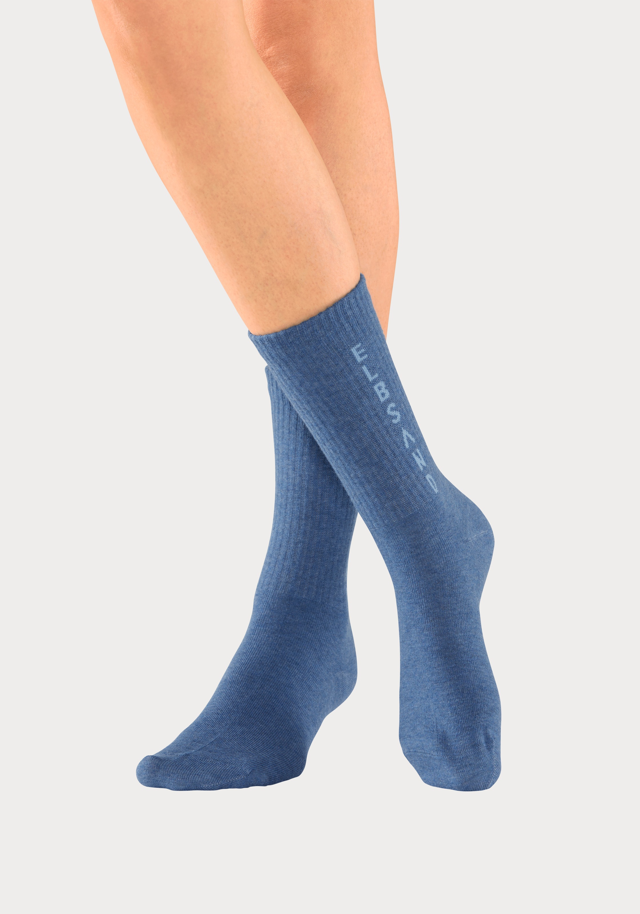 Elbsand Socken, (Packung, 3 Paar), mit eingestricktem Schriftzug