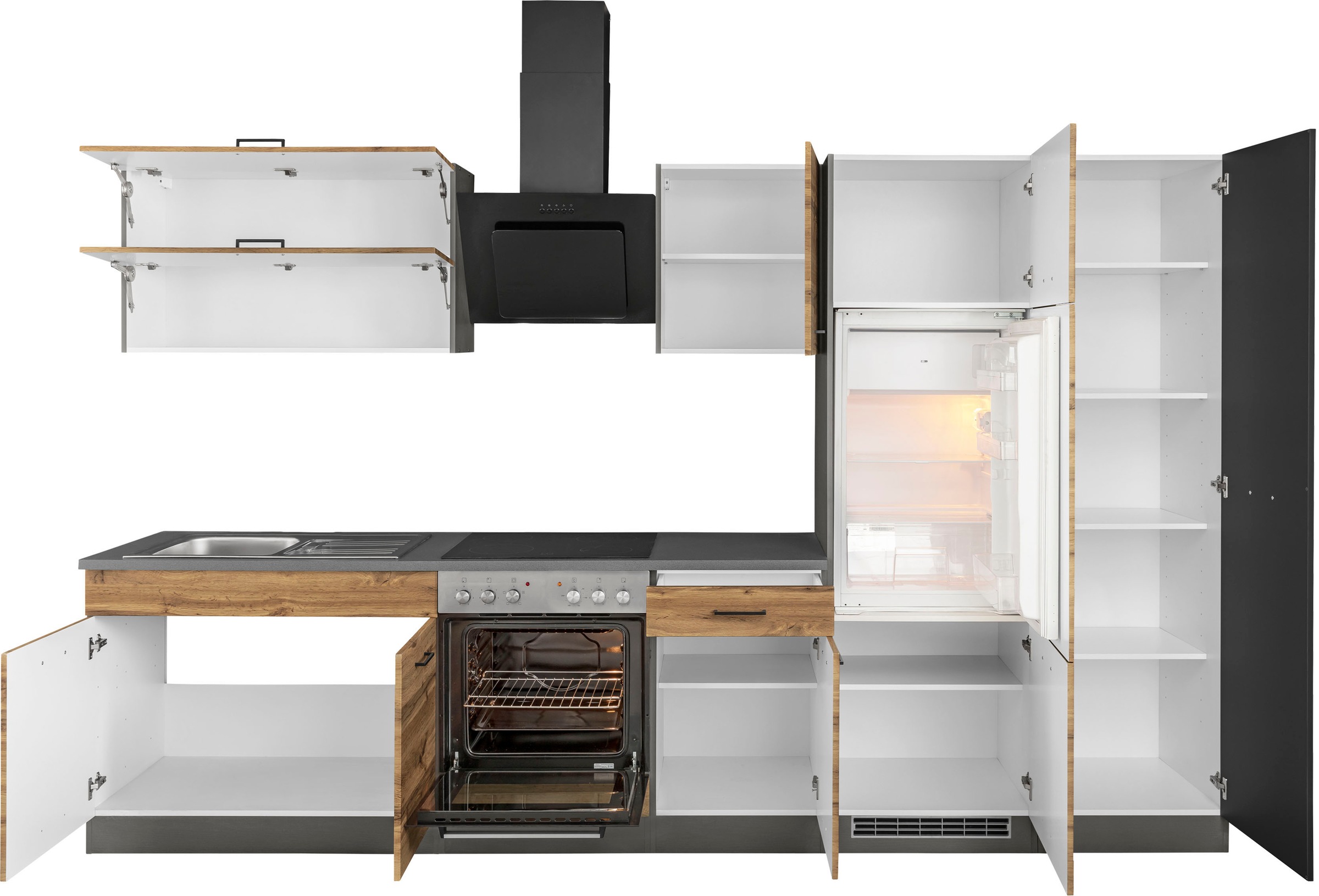 KOCHSTATION Küchenzeile »KS-Trier«, mit E-Geräten, Breite 320 cm