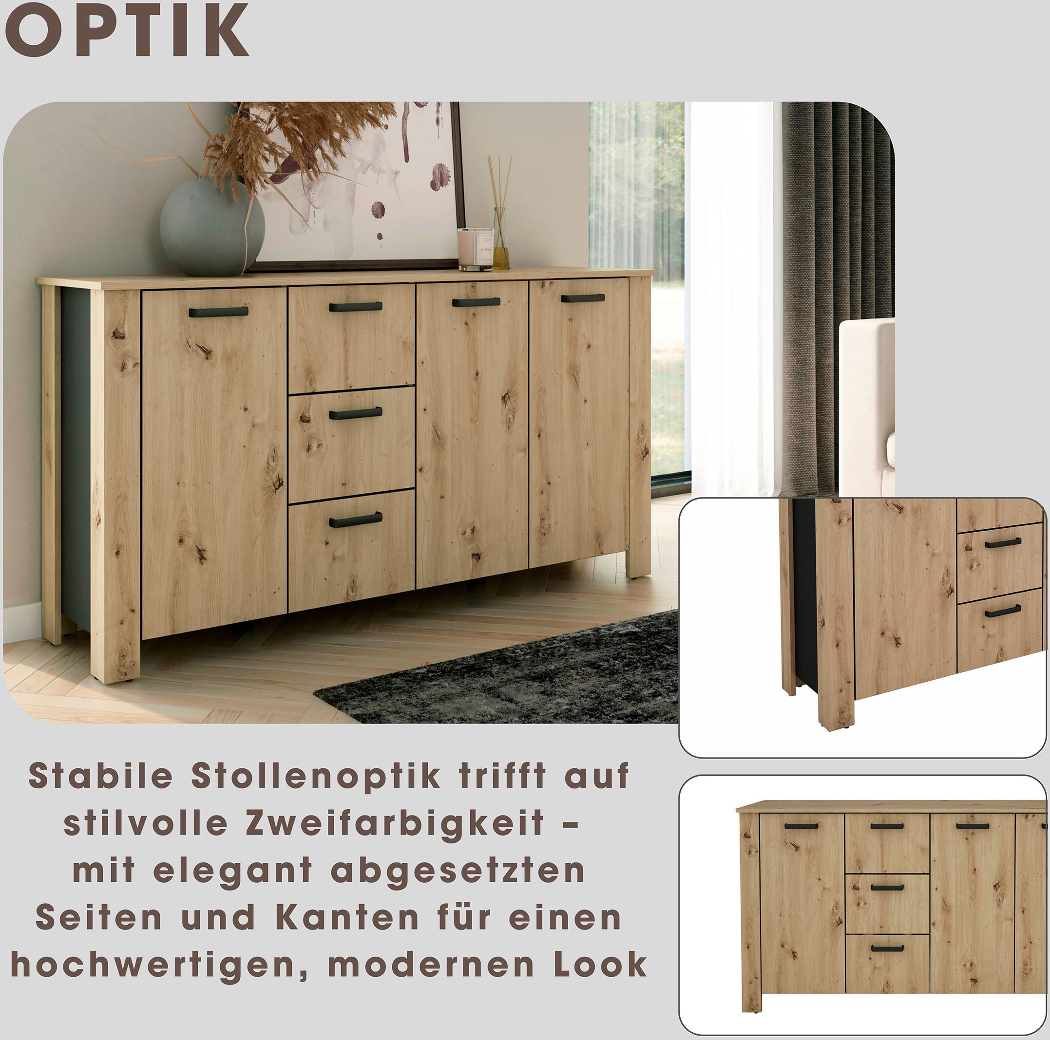 byLIVING Sideboard »Faro« 1 Stk. tlg. moderne Kommode in verschiedenen Farben verfügbar, 160cm.