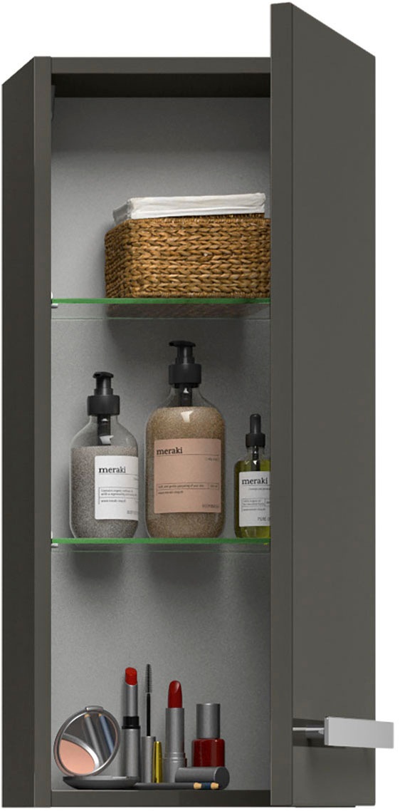 Saphir Hängeschrank »Serie 4005 Wand-Badschrank 30 cm breit mit 1 Tür, 2 Glas-Einlegeböden«, Badezimmer-Hängeschrank inkl. Türdämpfer, Wandschrank 70 cm hoch