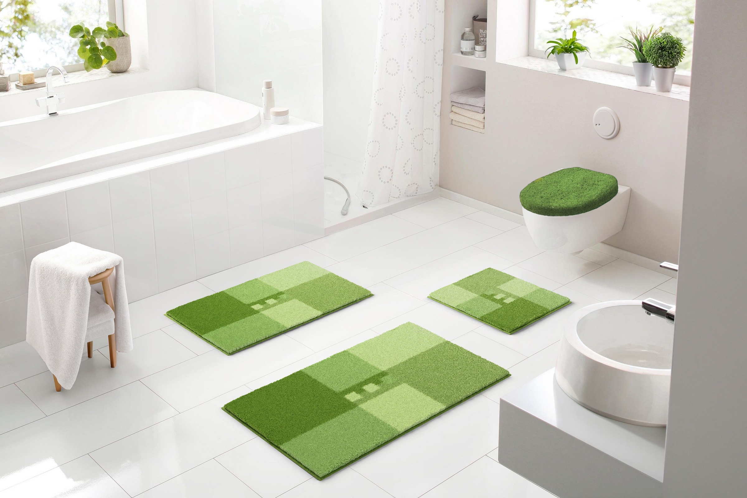 Linea Due Badematte »Merkur«, rutschhemmend beschichtet, fußbodenheizungsgeeignet