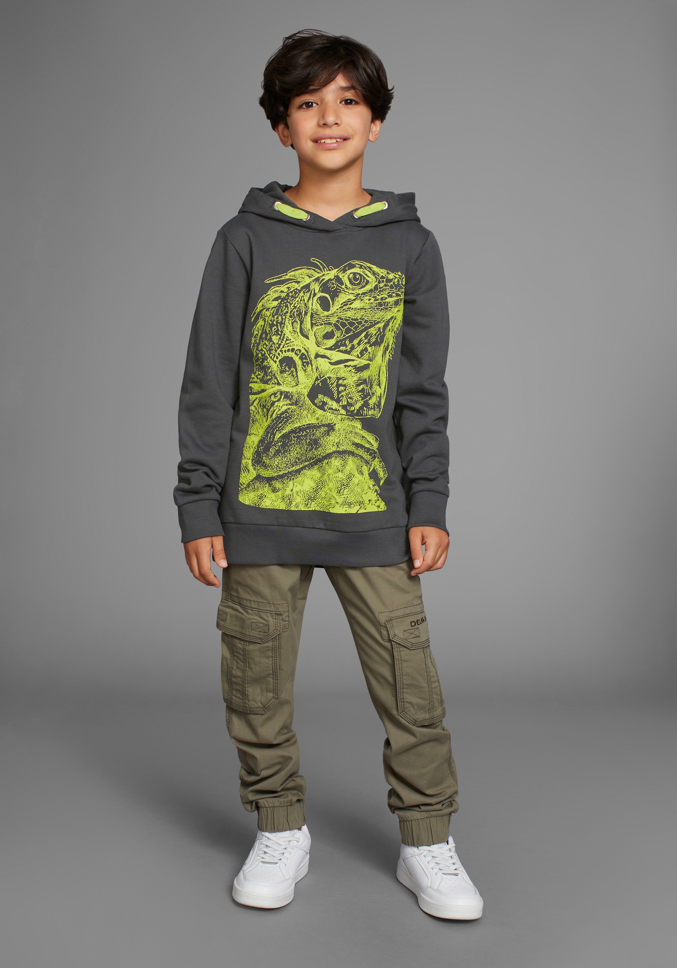 KIDSWORLD Kapuzensweatshirt »GECKO«, cooles Tiermotiv