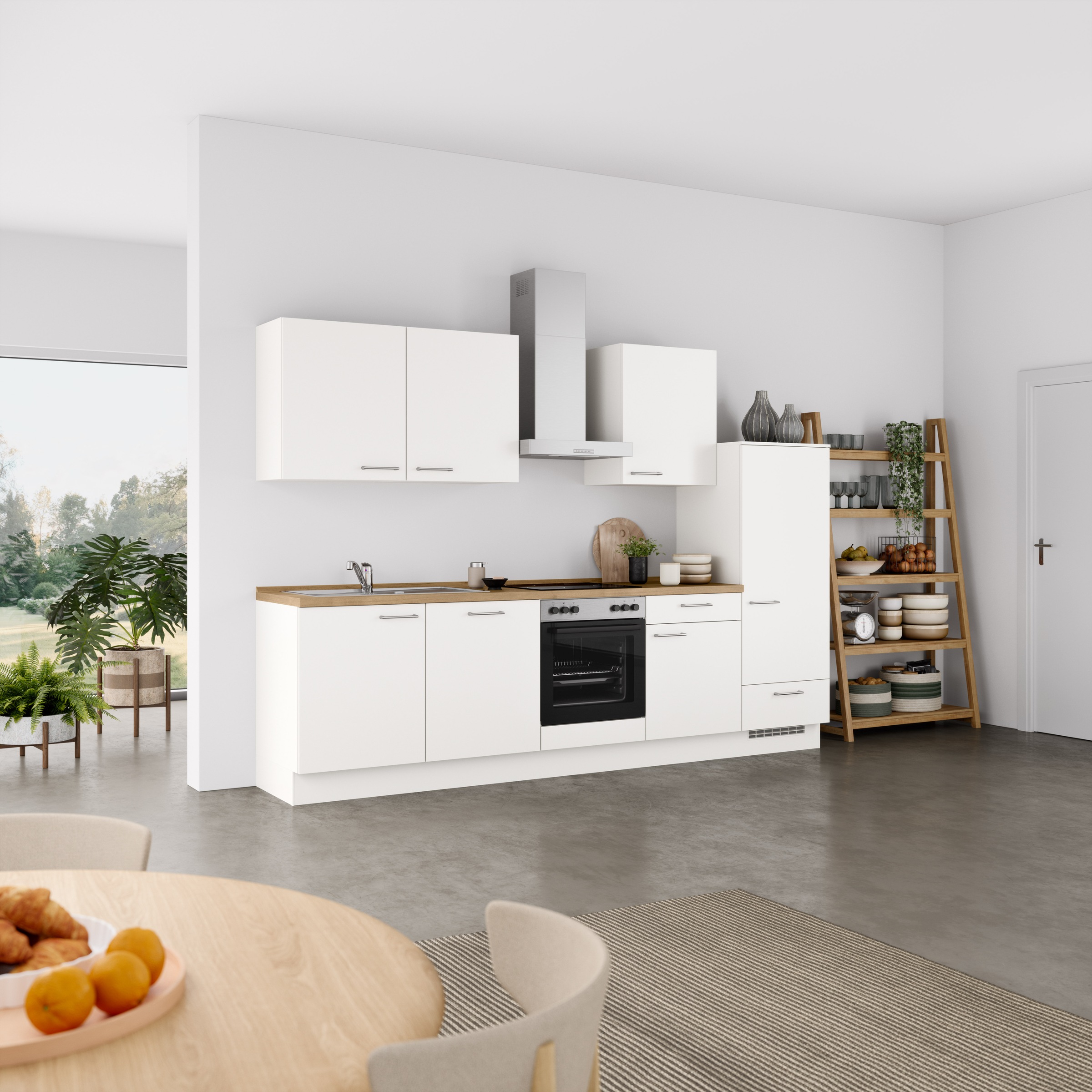 nobilia® Küchenzeile »"Laser I"«, vormontiert, Ausrichtung wählbar, Breite 300 cm, wahlw. mit E-Geräten