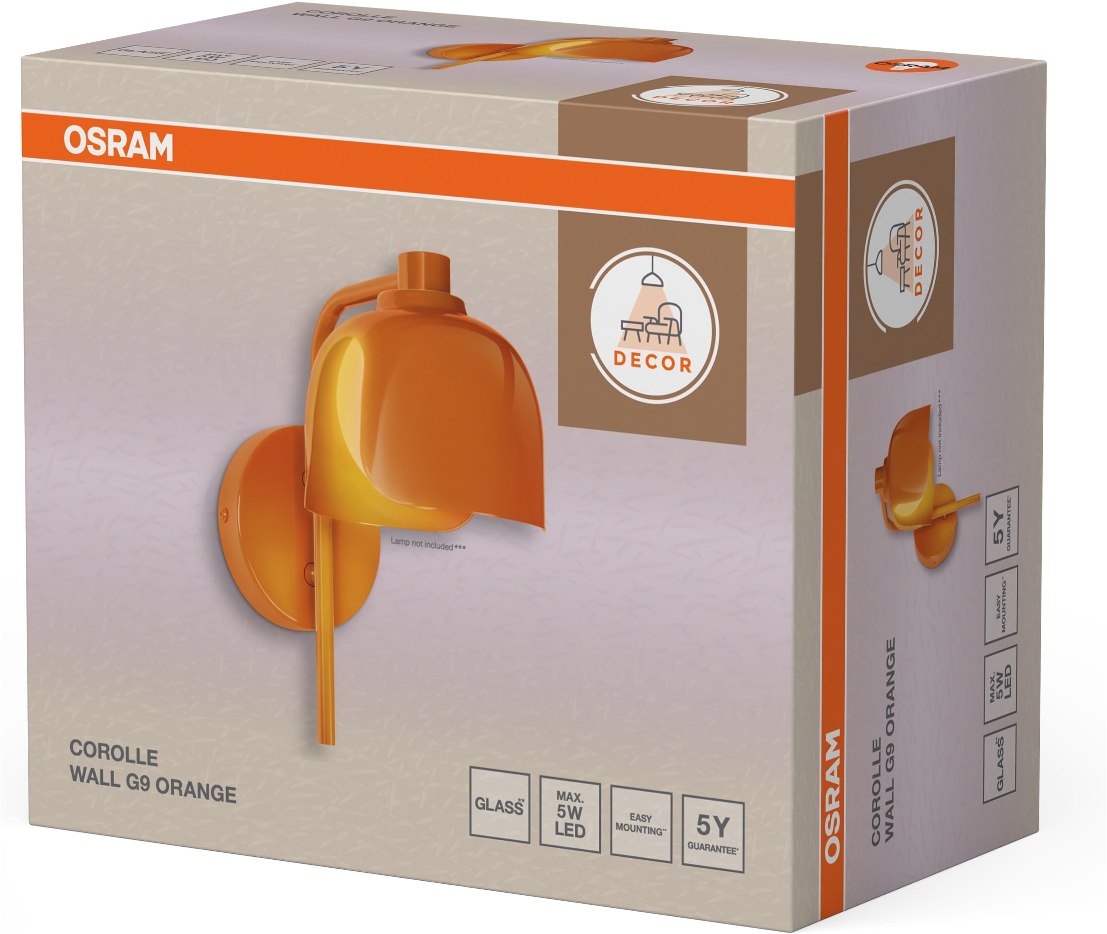 Osram Wandleuchte »Decor Corolle« G9 1 Stk. Fassung G9, Stahl und Glas