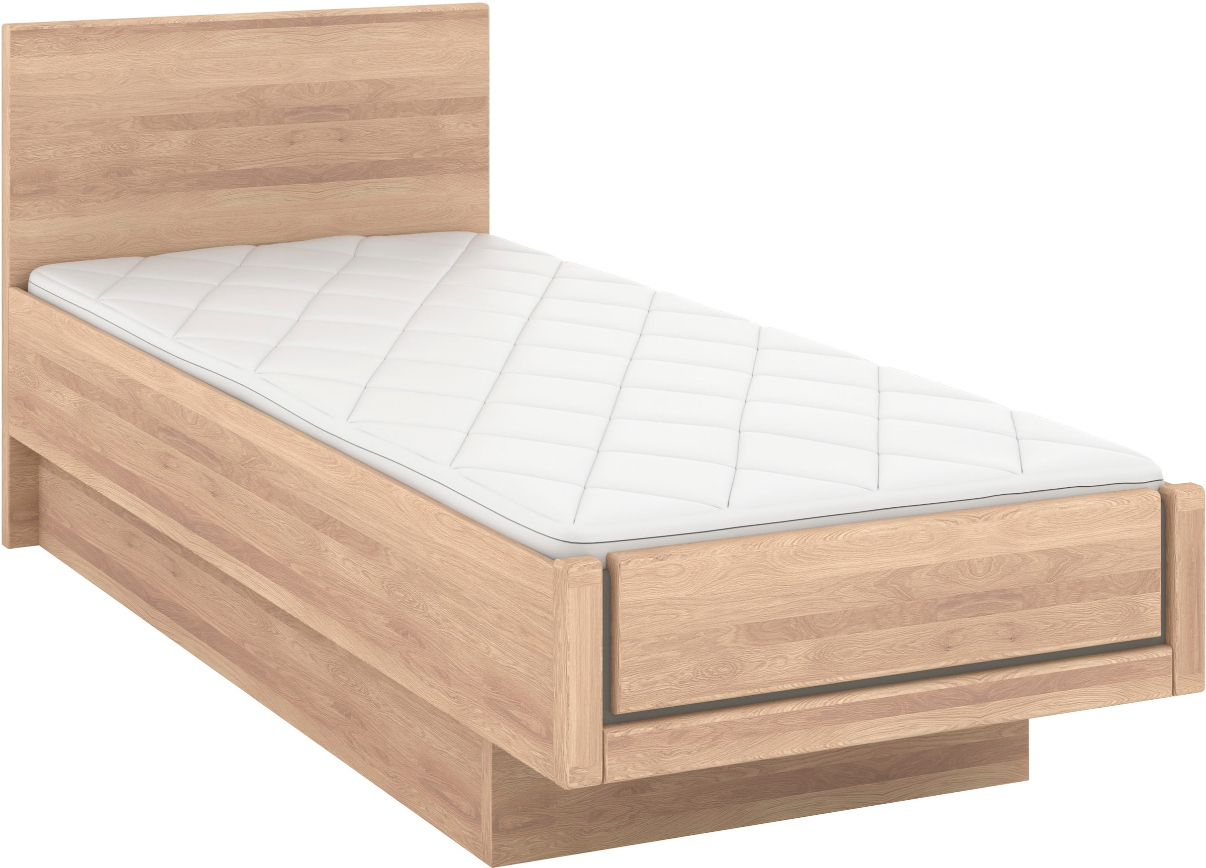 Musterring Holzbett »Sorrent, Bettgestell, Bettrahmen, teilmassiv Eiche«, (MADE IN GERMANY), Eiche teilmassiv, Liegehöhenverstellung, in schwebender Optik