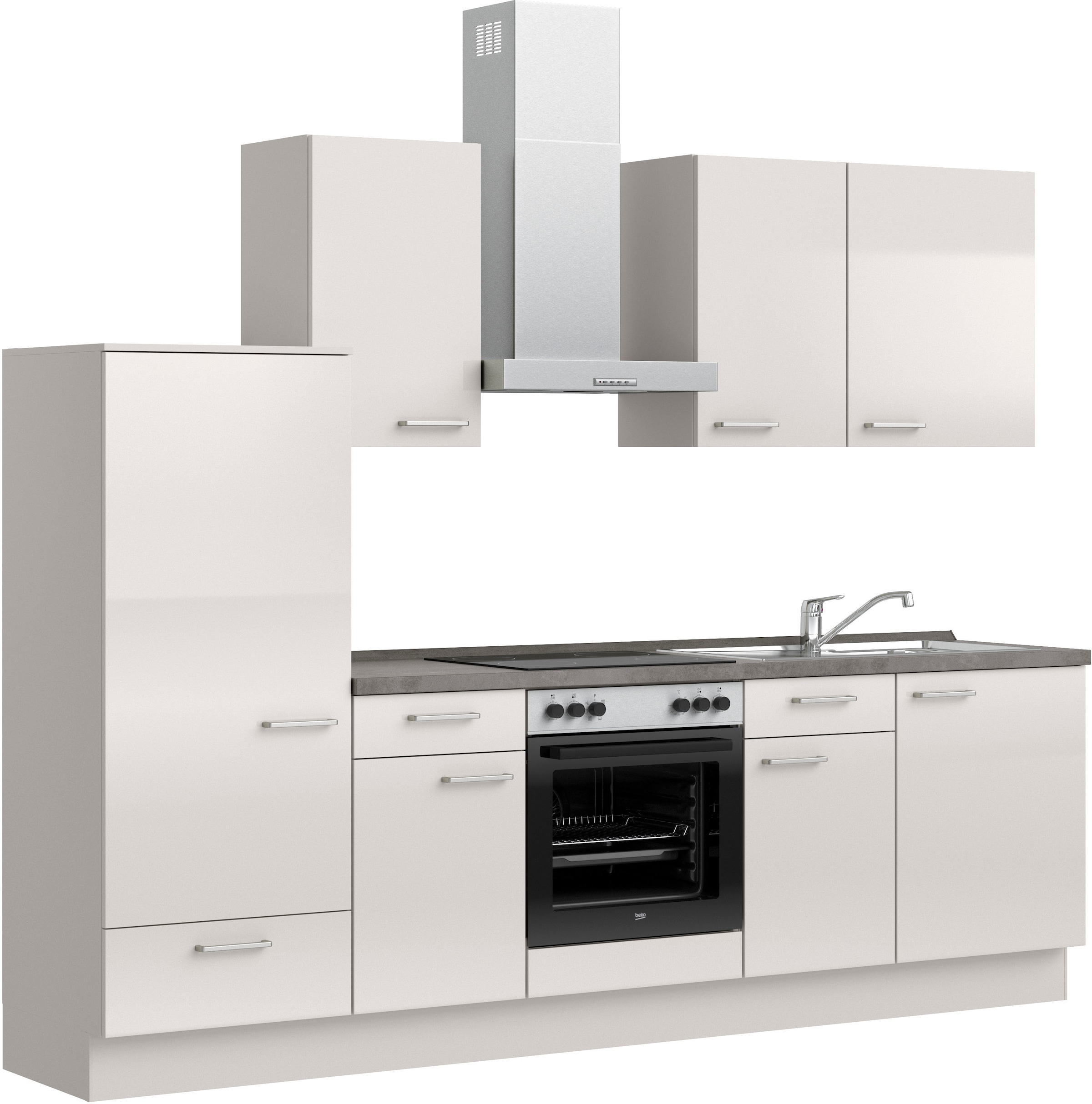 nobilia® Küchenzeile »"Flash I"« vormontiert, Ausrichtung wählbar, Breite 270 cm, wahlw. mit E-Geräten