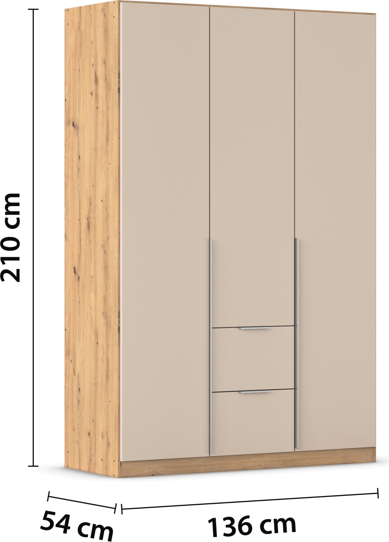rauch Drehtürenschrank »Kleiderschrank Schrank Garderobe AGORDO mit Dekor- oder Hochglanzfront«, (in zwei Griff-Farben mit Dekor- oder Hochglanzfront), mit Außenschubkästen, in 6 Breiten und 2 Höhen MADE IN GERMANY
