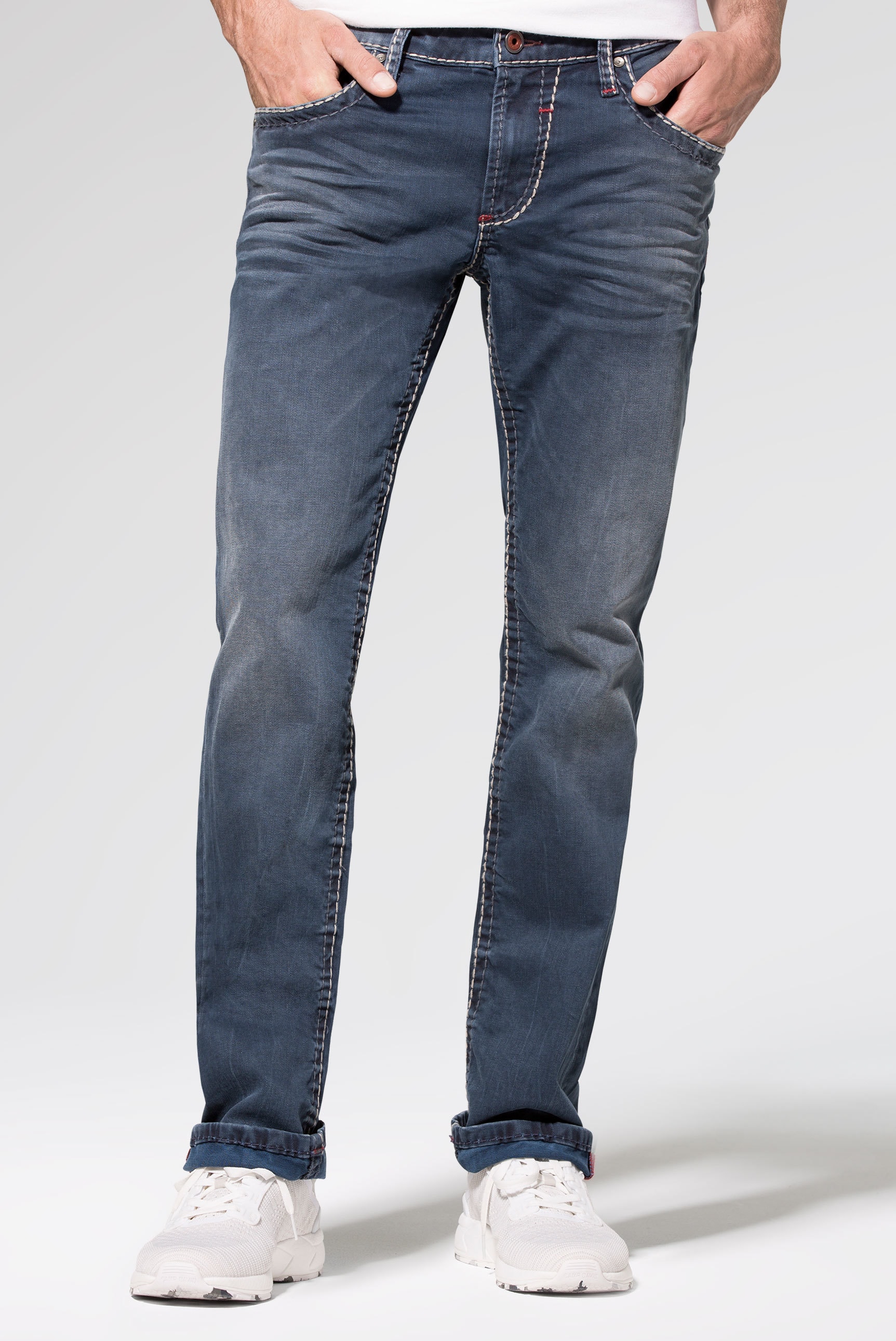 CAMP DAVID Regular-fit-Jeans, Münztasche mit Ziernaht