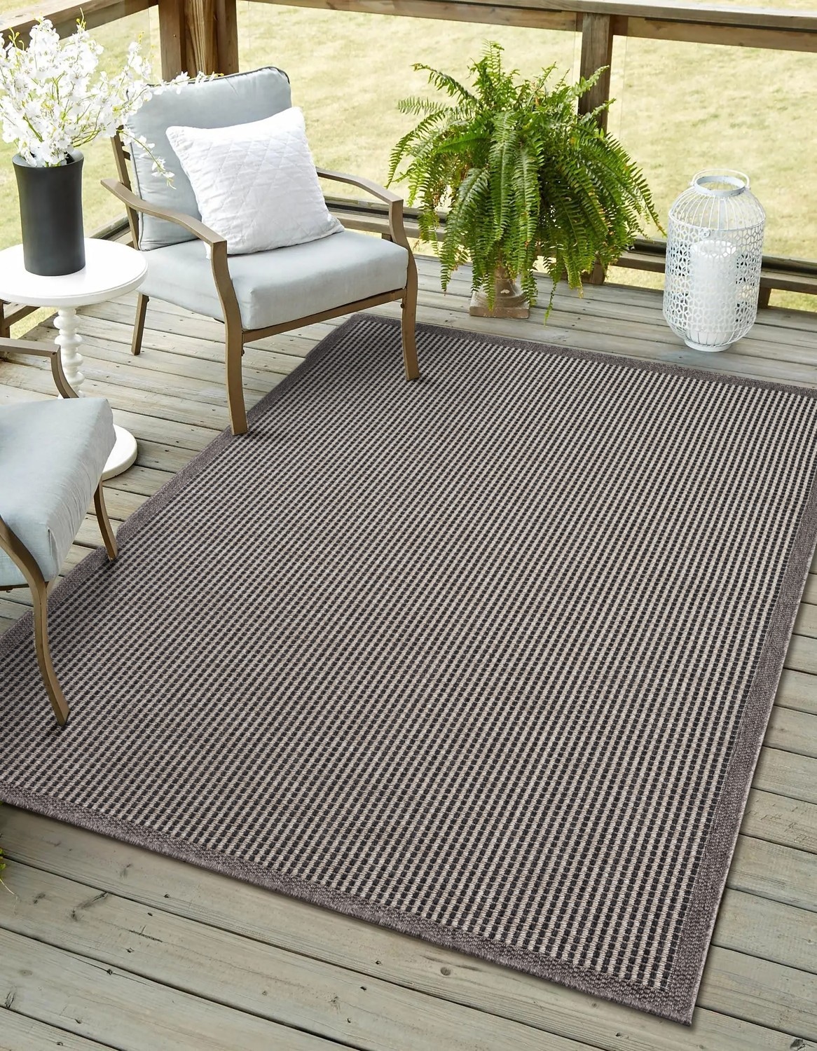 Myflair Möbel & Accessoires Teppich »Natura Lagerräumung«, rechteckig, 6 mm Höhe, Uni Farben, mit Bordüre, Outdoor geeignet, Balkon, Terrasse