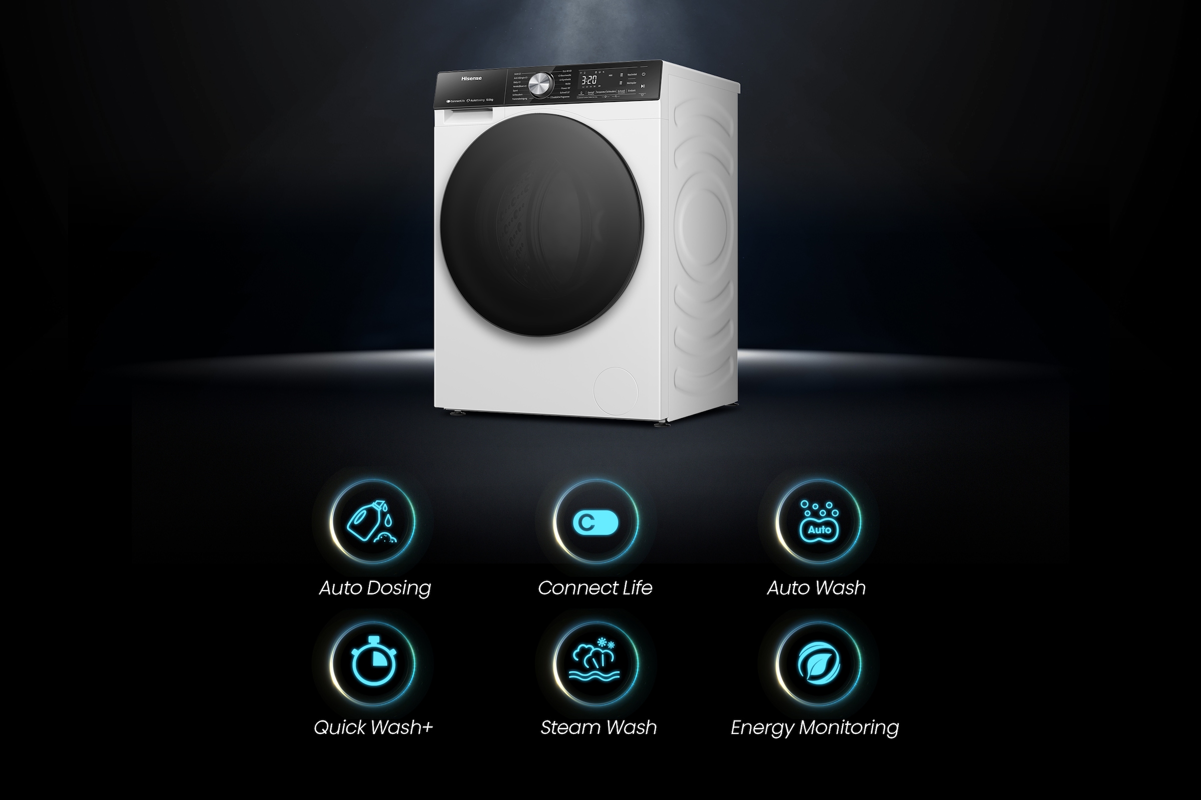 Hisense Waschmaschine »WF5S1045BW«, 10,5 kg, 1400 U/min, AutoDosing